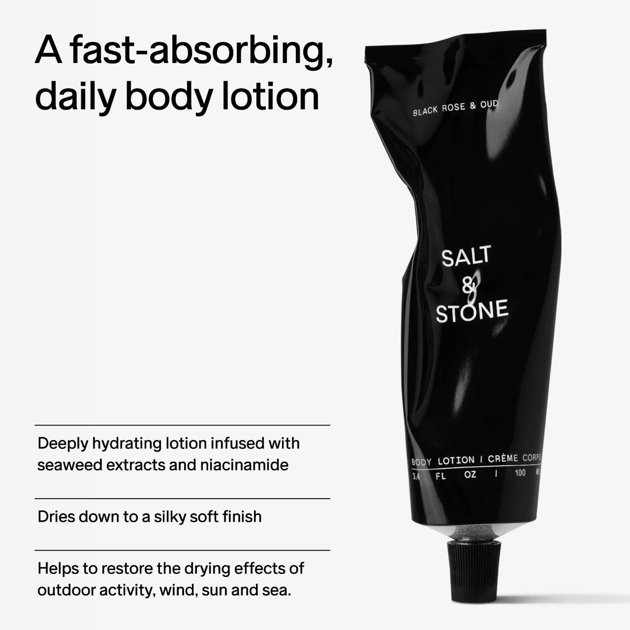 Увлажняющий лосьон для тела Salt & Stone Black Rose & Oud с ниацинамидом — фото 4