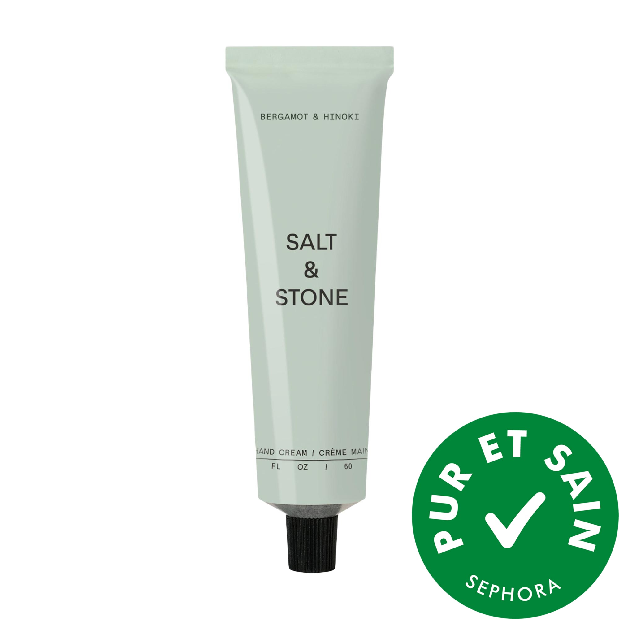 Salt & Stone Crème nourrissante pour les mains Bergamote & Hinoki avec niacinamide et extrait d'algues 2 oz / 60 mL