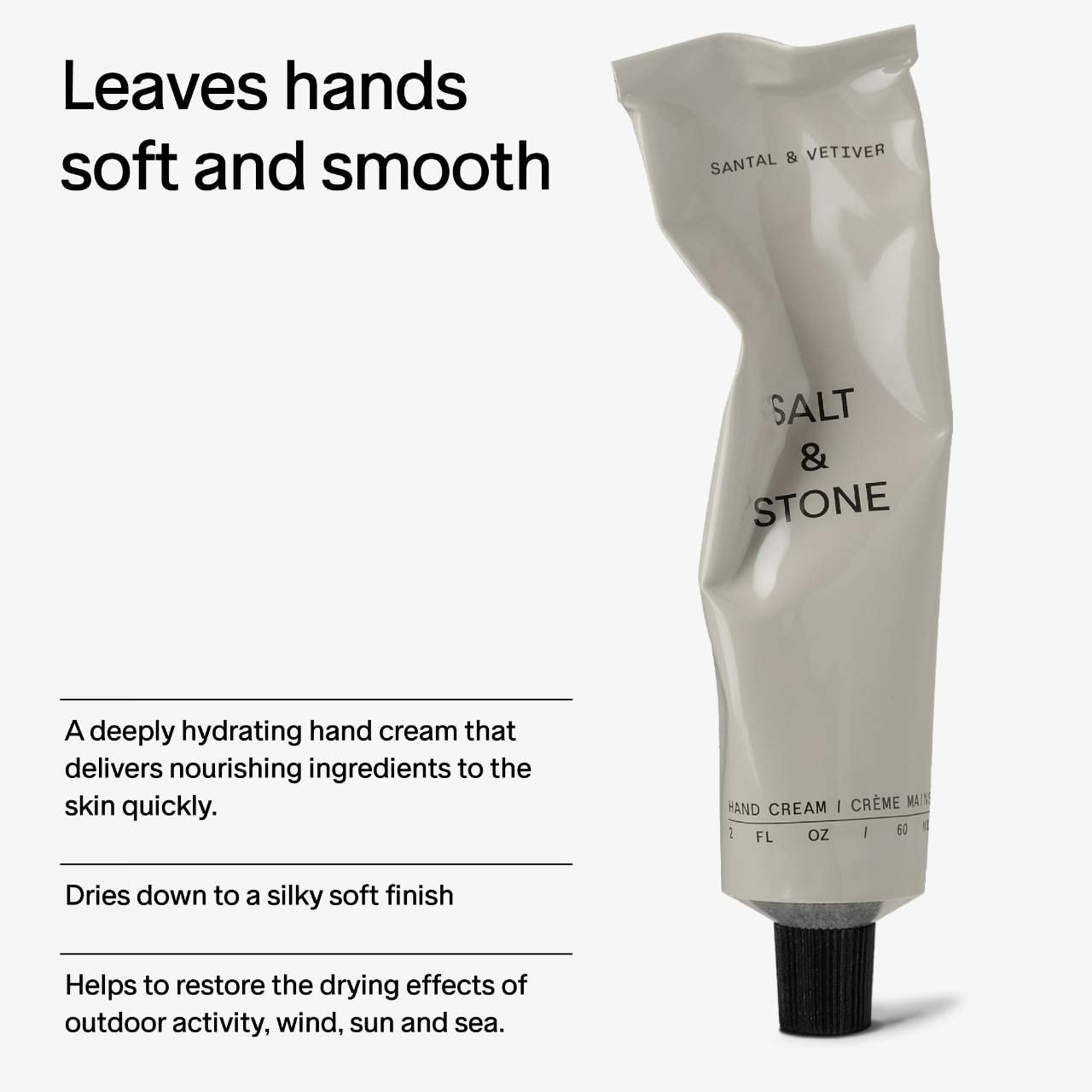 Питательный крем для рук с ниацинамидом и водорослями Salt & Stone Santal & Vetiver — фото 4