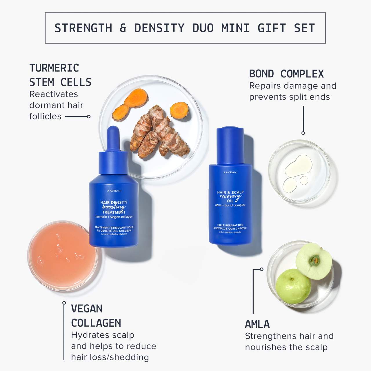 Mini Strengthening Hair Oil & Growth Serum Gift Set - AAVRANI