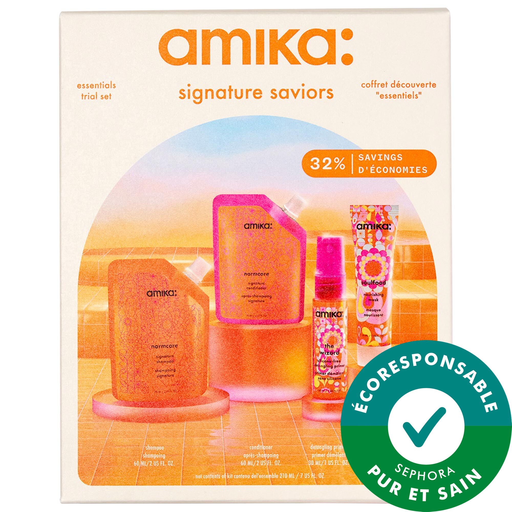 amika Ensemble d'essentiels pour les cheveux en format d'essai Signature Saviors