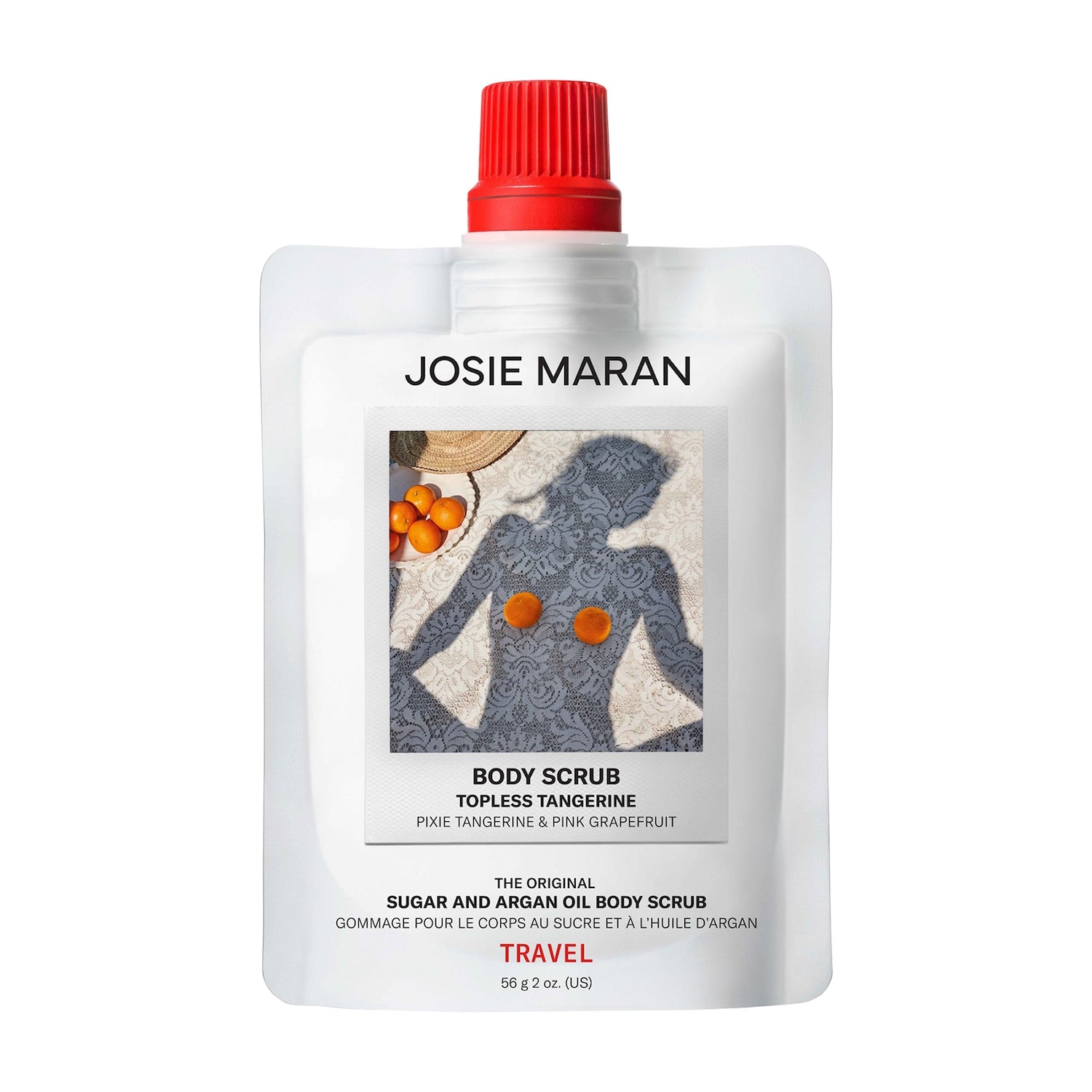 Мини-скраб для тела Josie Maran Topless Tangerine с аргановым маслом, сменный блок
