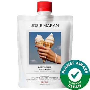 Josie Maran Vanilla Vibezzz - Argan Oil + Sugar Balm Refillable Exfoliating Body Scrub Jar INTERNATIONAL SHIPPING