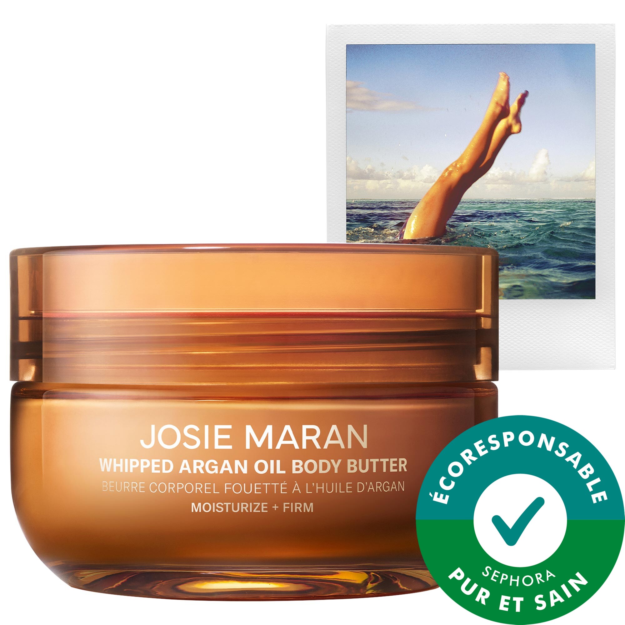 JOSIE MARAN Beurre raffermissant pour le corps rechargeable Always Nude (non parfumé) à l'huile d'argan fouettée oz