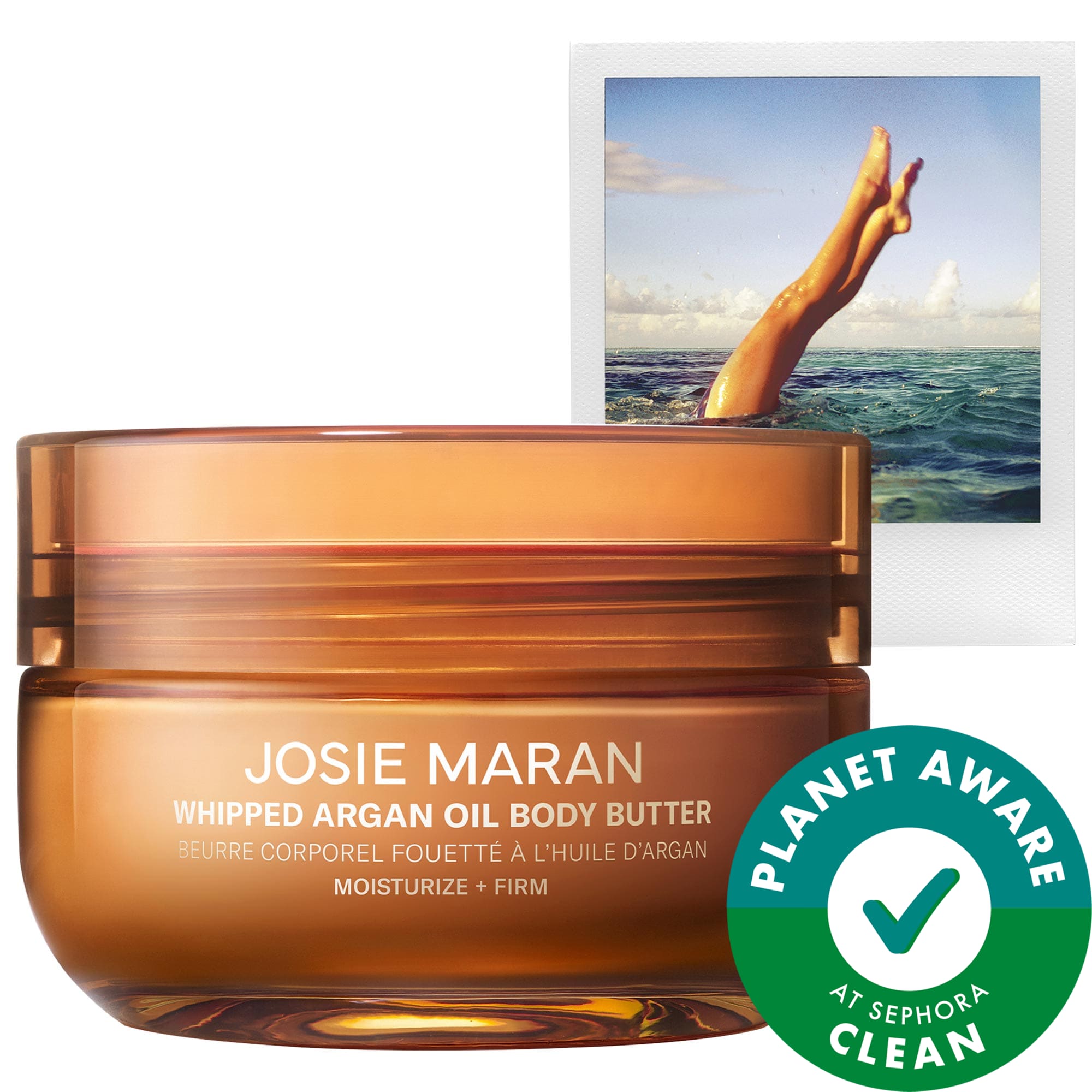 JOSIE MARAN Always Nude (Unscented) - Whipped Argan Oil Refillable Firming Body Butter Jar oz