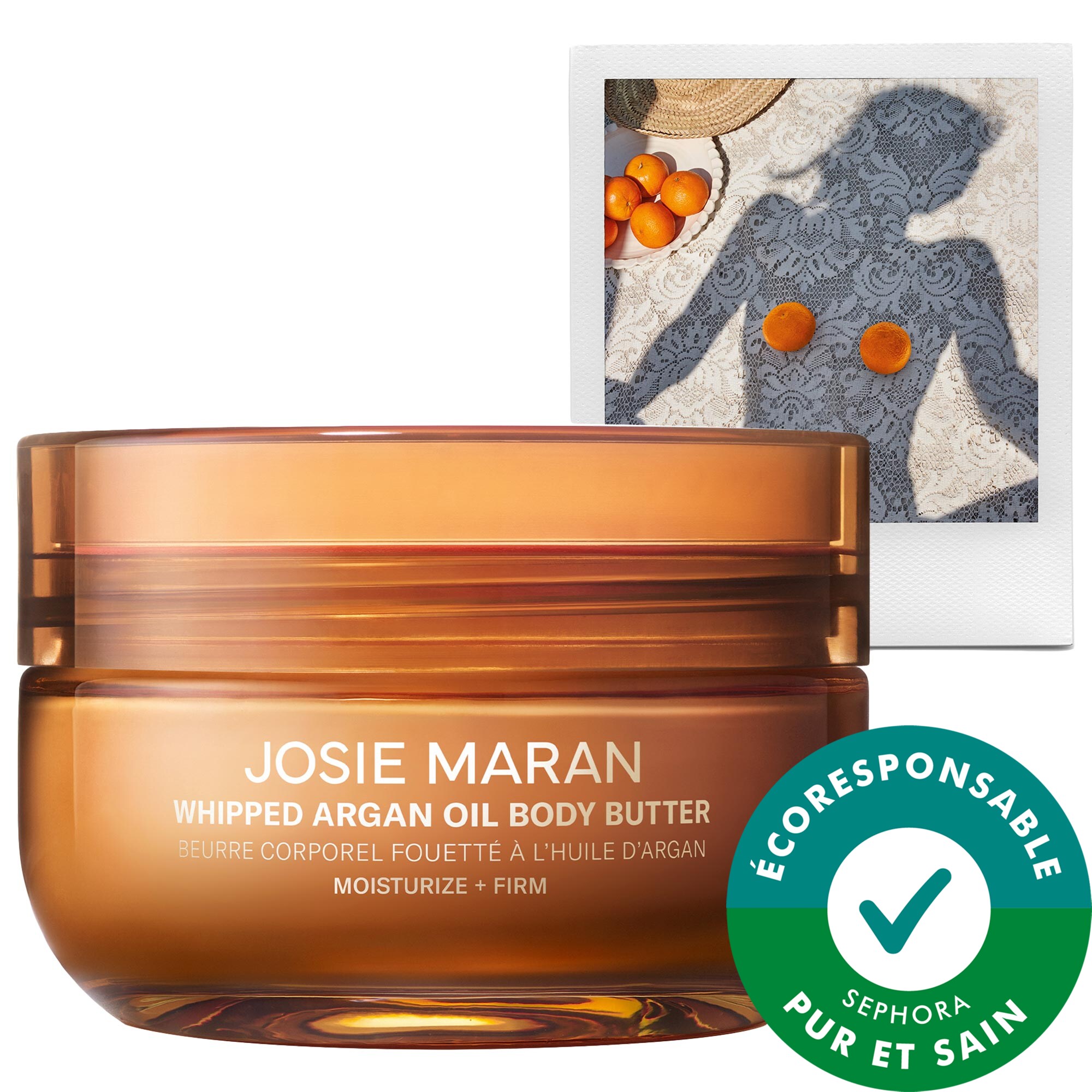 JOSIE MARAN Beurre corporel raffermissant rechargeable Topless Tangerine avec huile d'argan fouettée oz