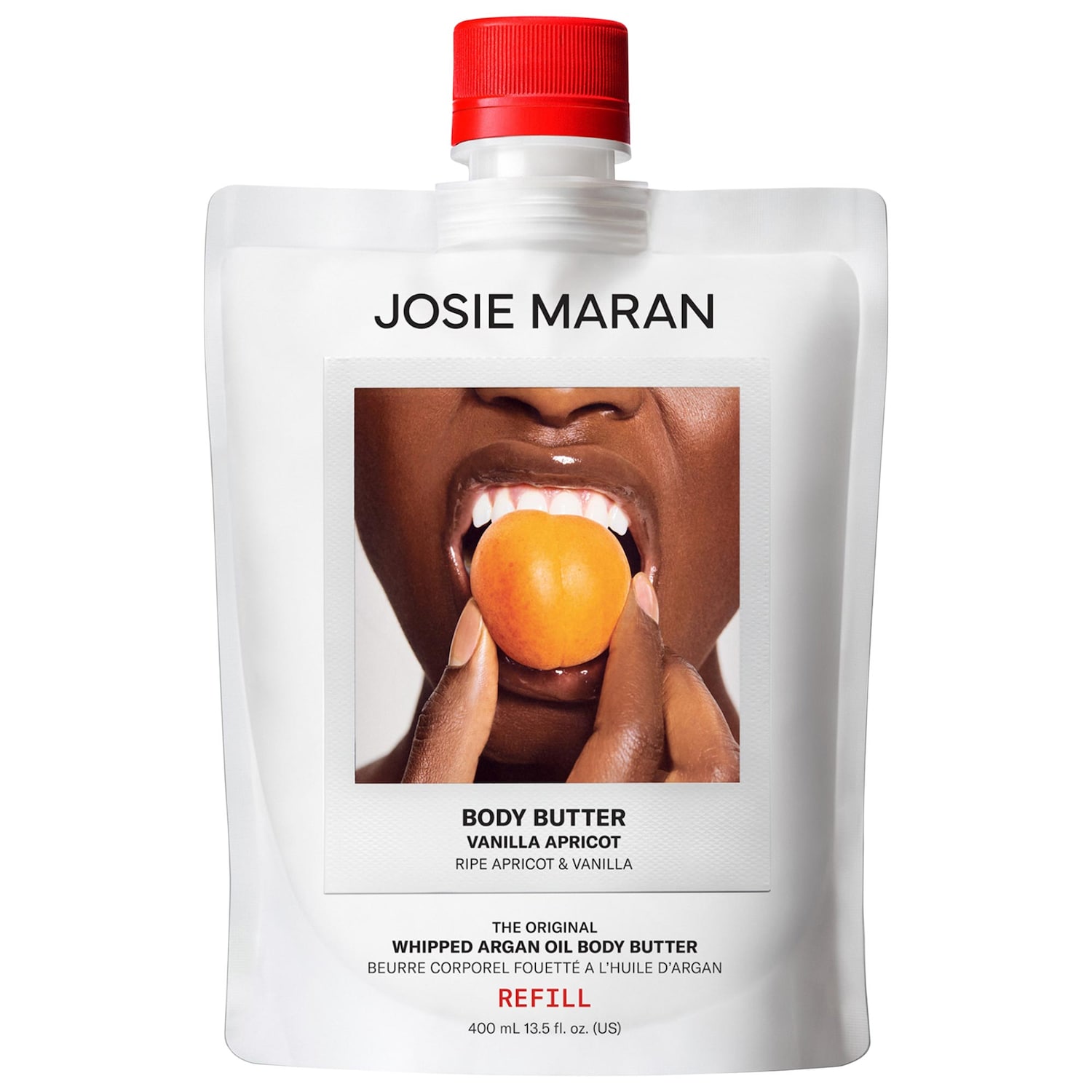 Взбитое масло для тела с аргановым маслом Josie Maran Vanilla Apricot, сменная банка — фото 1