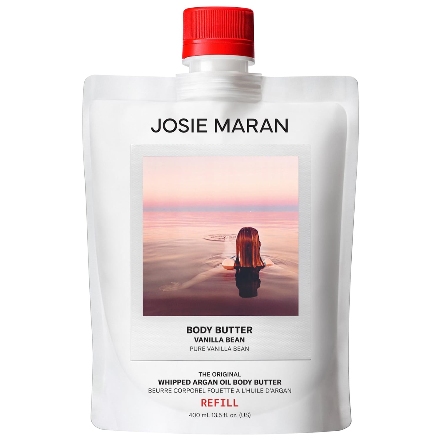 Взбитое масло для тела с аргановым маслом Josie Maran Vanilla Bean, сменная банка — фото 1