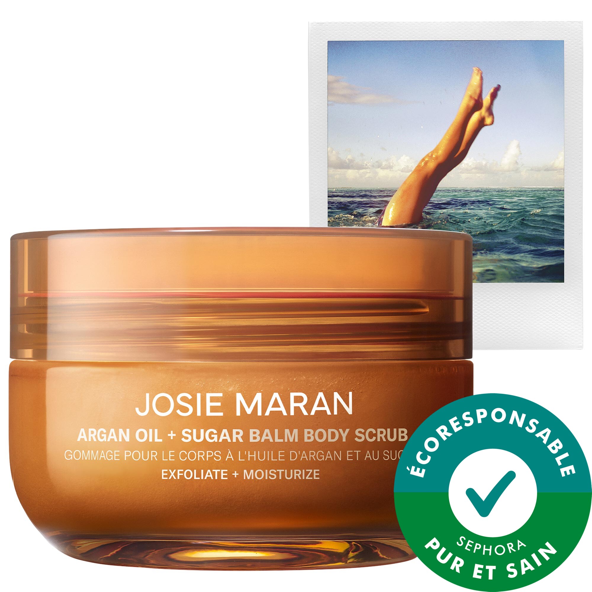 JOSIE MARAN Baume exfoliant pour le corps à l'huile d'argan et au sucre Always Nude (non parfumé) oz