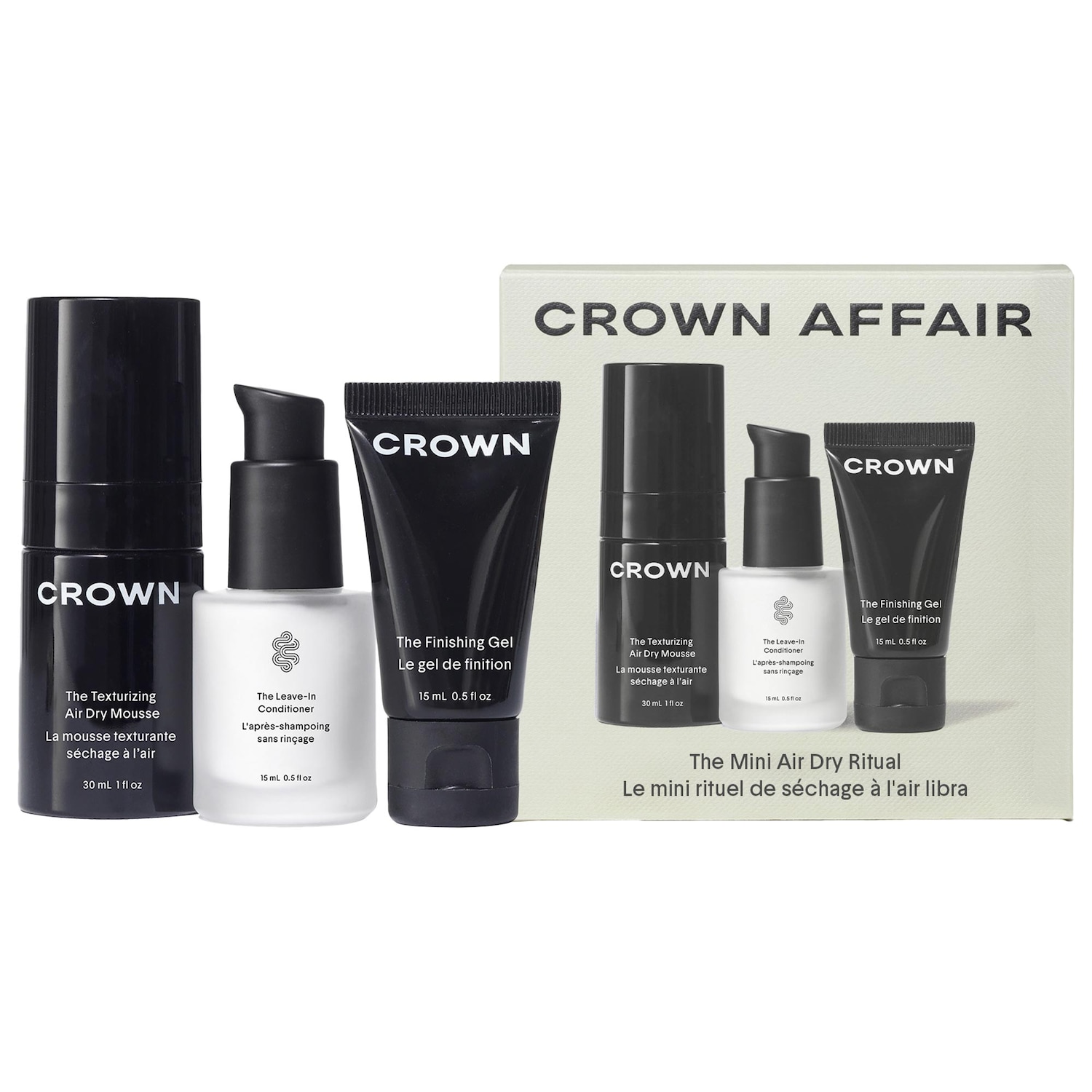 Мини-набор для волос при сушке без фена Crown Affair The Mini Air Dry — фото 1