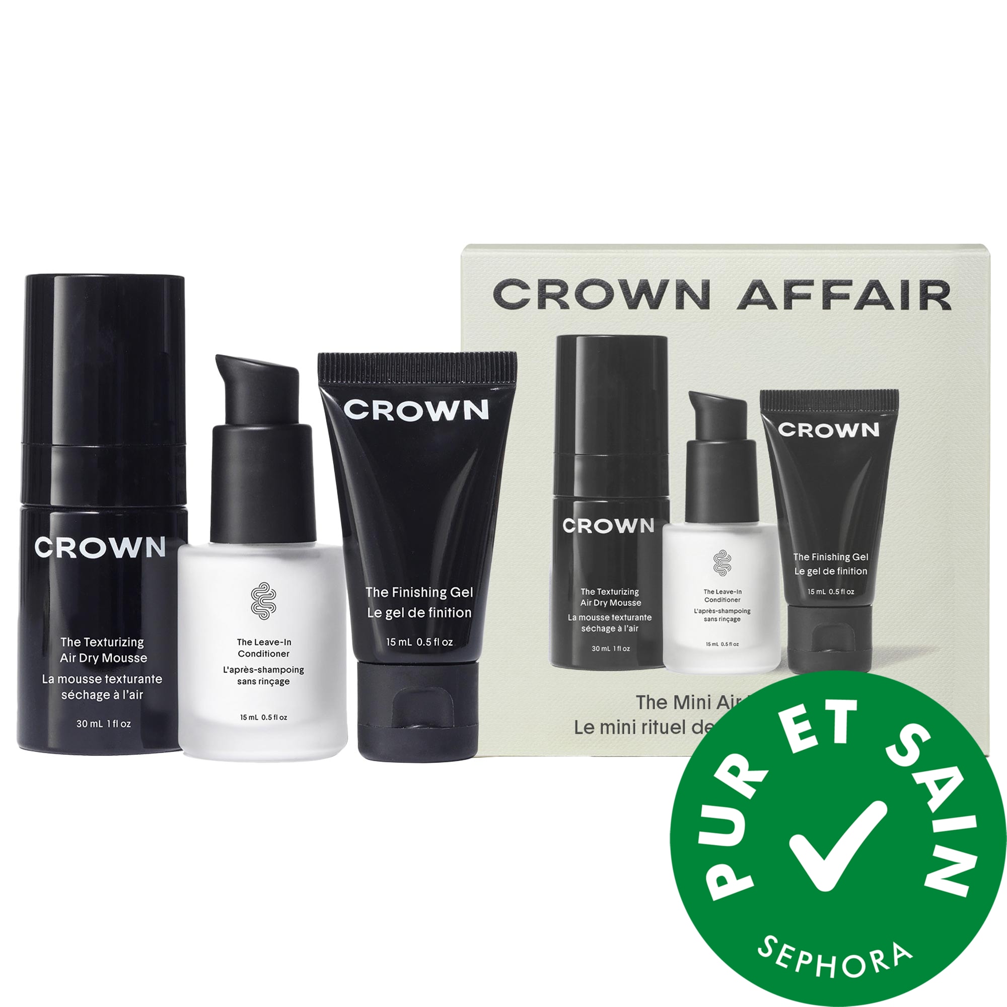 Crown Affair Ensemble pour les cheveux The Mini Air Dry