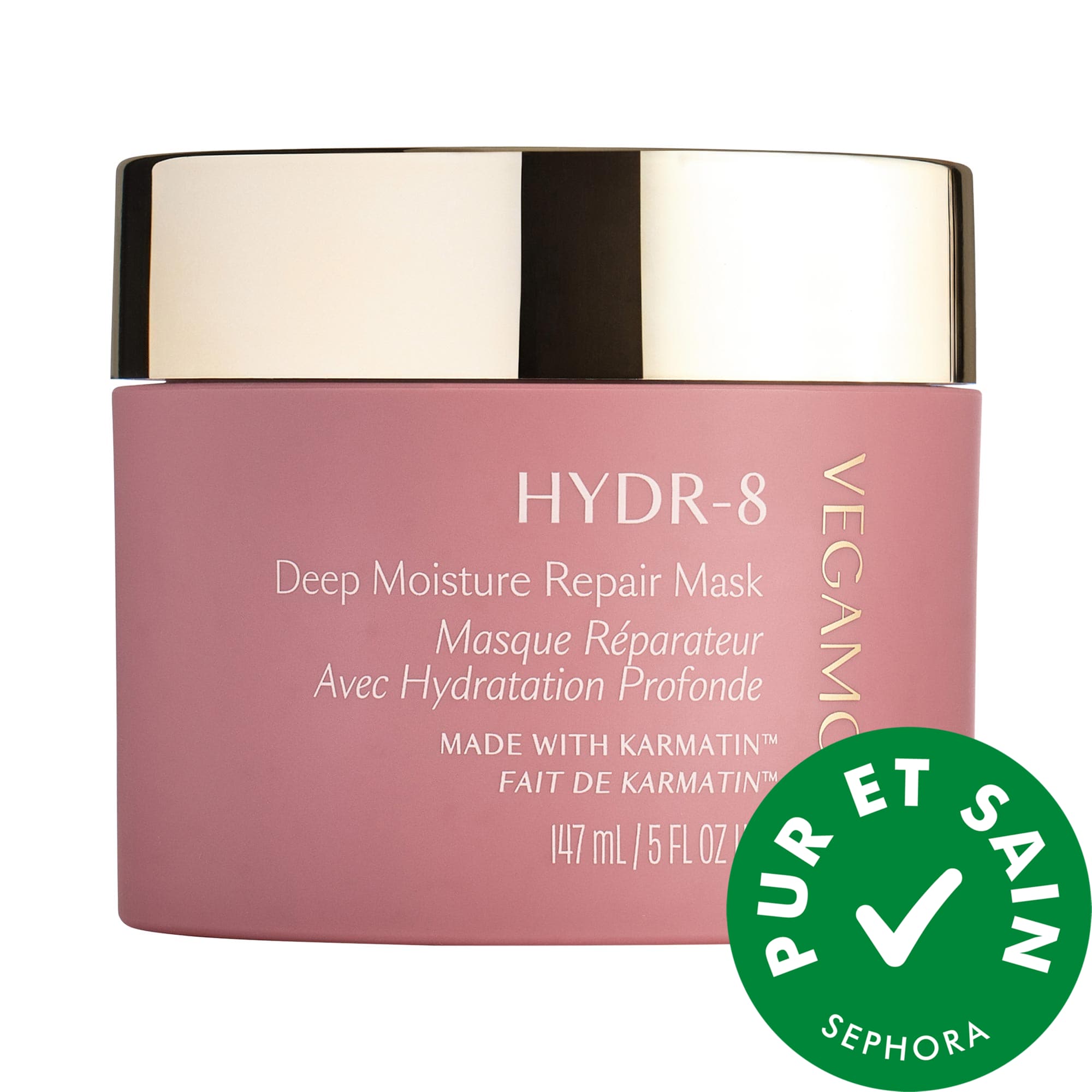 Vegamour Masque réparateur hydratant en profondeur HYDR-8 pour cheveux secs et endommagés 5 oz