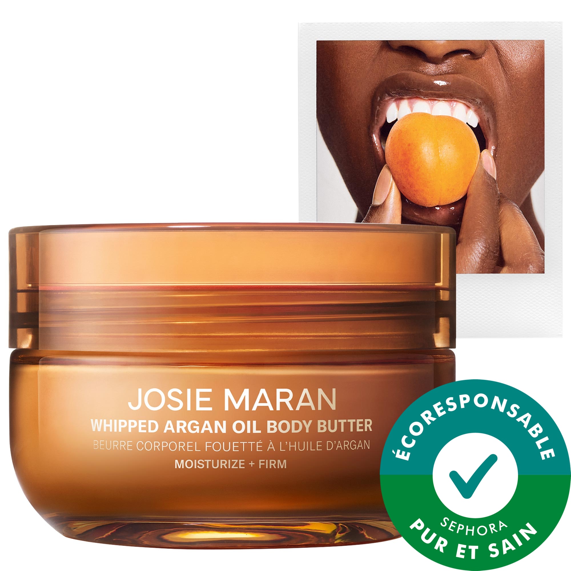 JOSIE MARAN Beurre corporel rechargeable raffermissant à l'huile d'argan fouettée Vanilla Apricot oz