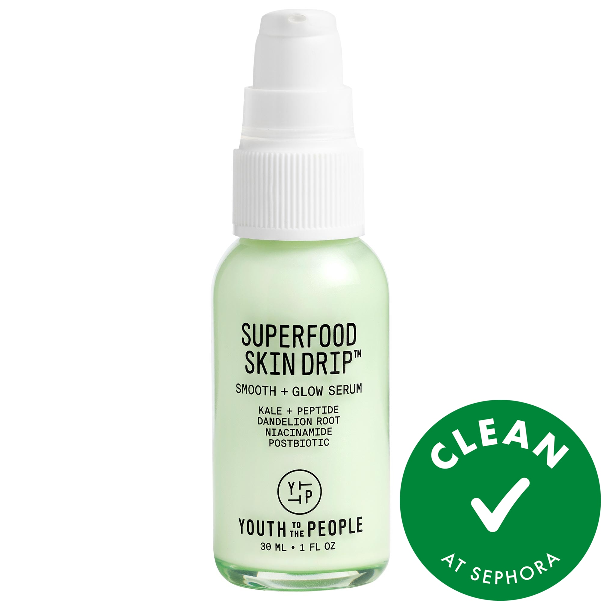 Youth To The People Superfood Skin Drip Smooth + Glow Barrier Serum with Peptides + Niacinamide 1 fl oz / 30 ml
