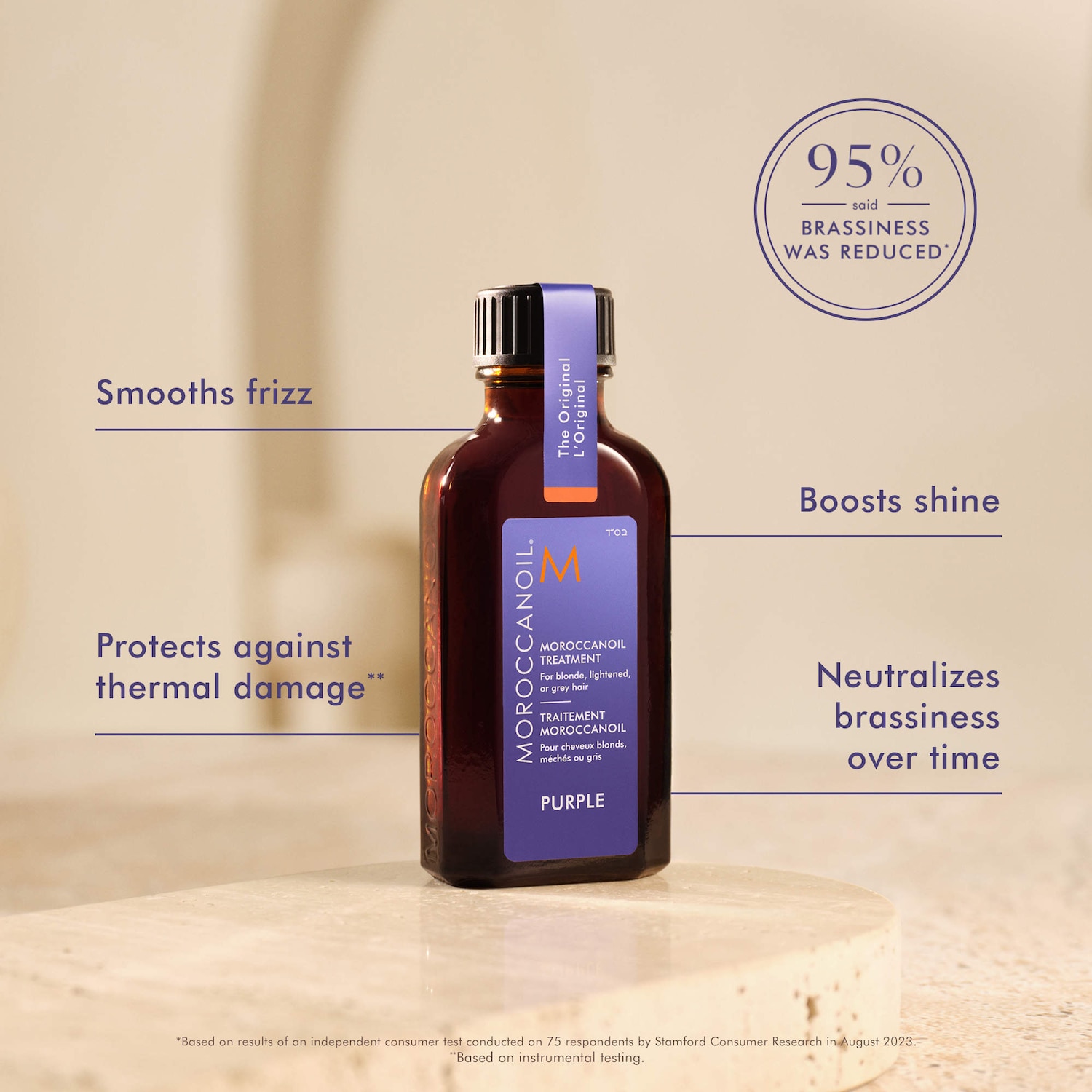 Mini Moroccanoil Treatment Purple Hair Oil for Blonde Hair