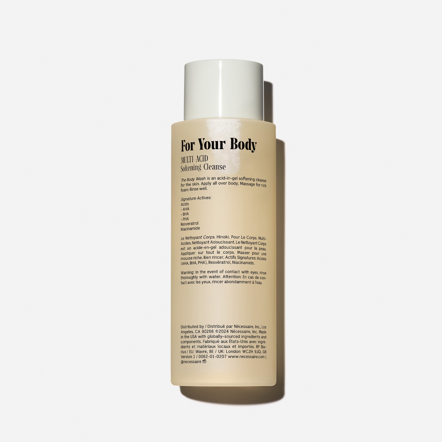Смягчающий гель для душа с AHA/BHA/PHA и ресвератролом Nécessaire The Body Wash Hinoki — фото 2