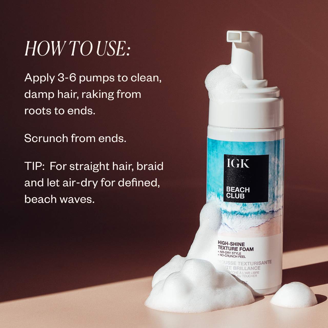 IGK Beach Club Hair Texture Foam - Thumbnail 4