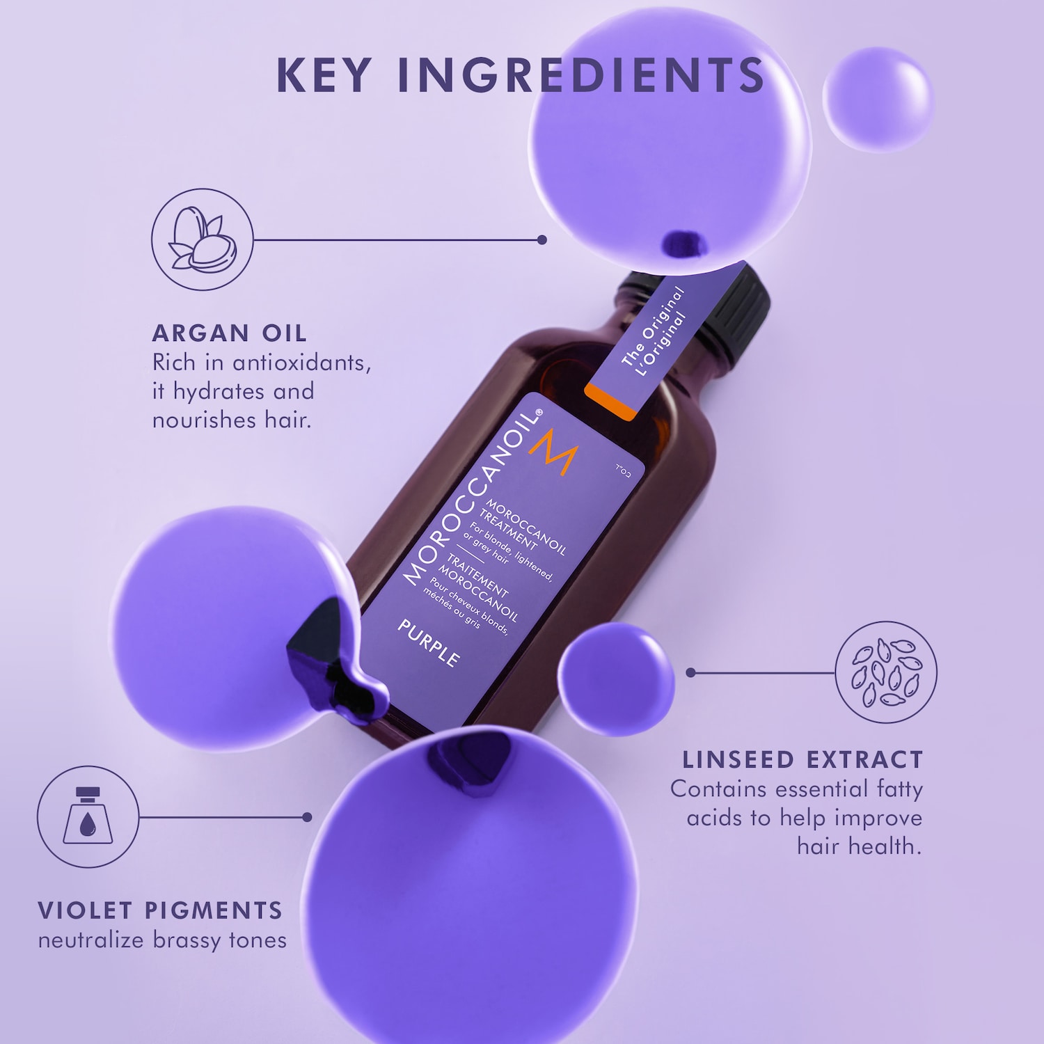 Moroccanoil Treatment Purple Hair Oil for Blonde Hair