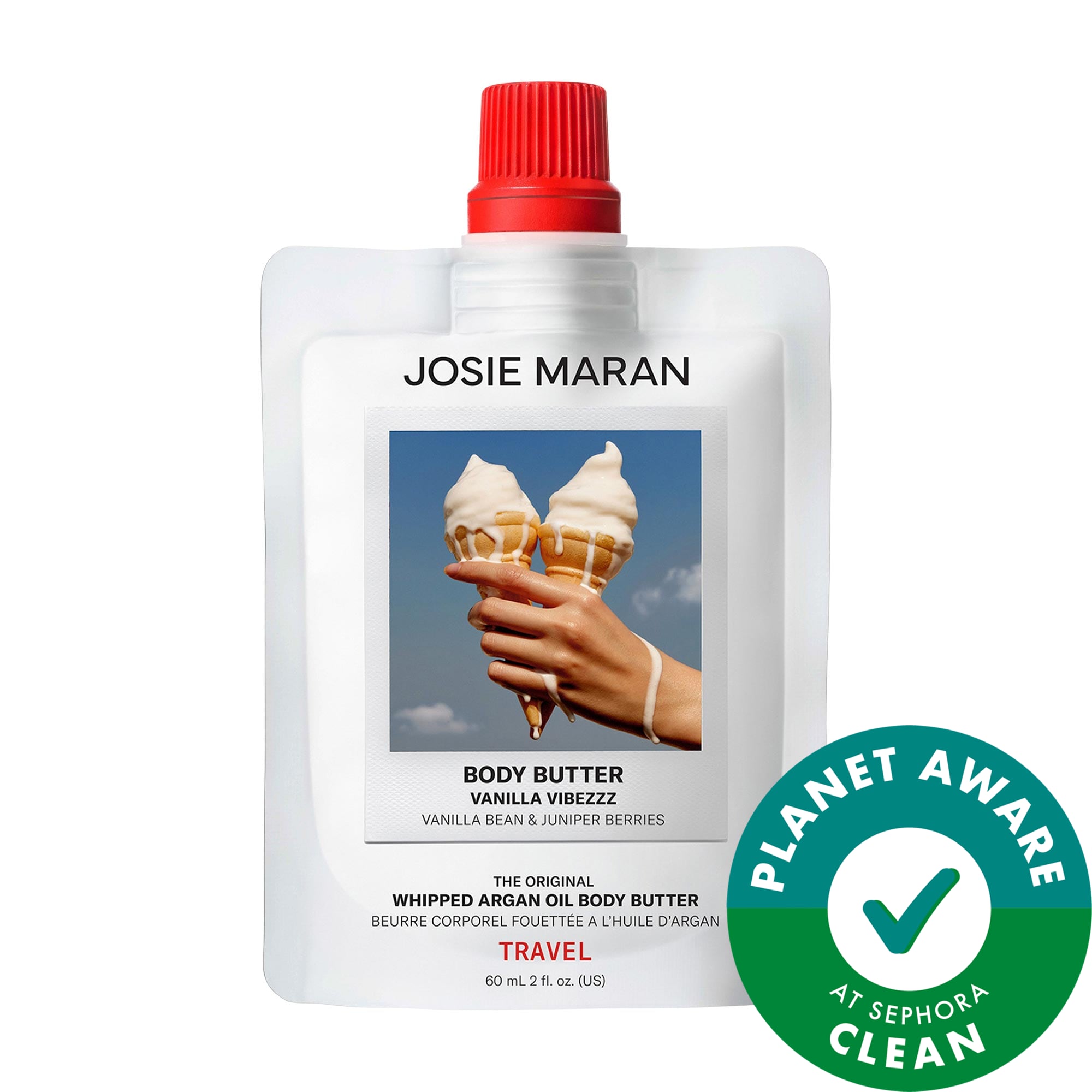 JOSIE MARAN Mini Vanilla Vibezzz - Whipped Argan Oil Refillable Firming Body Butter 2 oz
