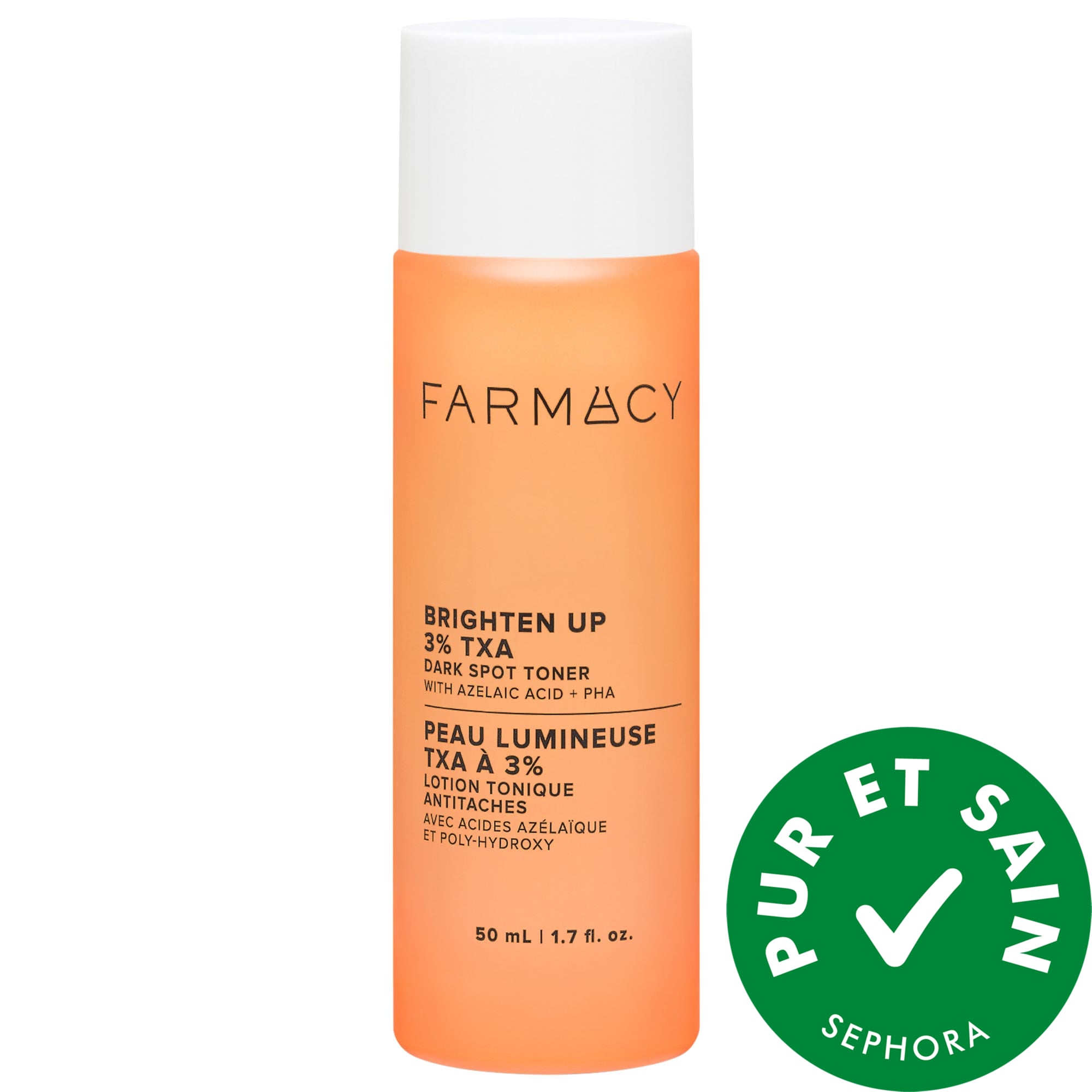 Farmacy Minilotion tonique illuminatrice 3 % TXA contre les taches pigmentaires avec de l'acide azélique 1.7 oz / 50 ml