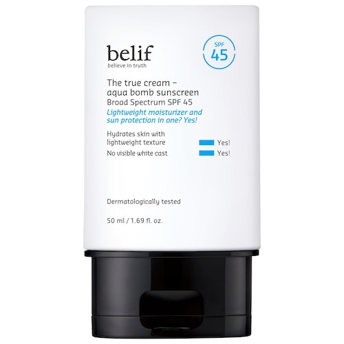 Корейский увлажняющий солнцезащитный крем для лица SPF 45 belif The True Cream Aqua Bomb