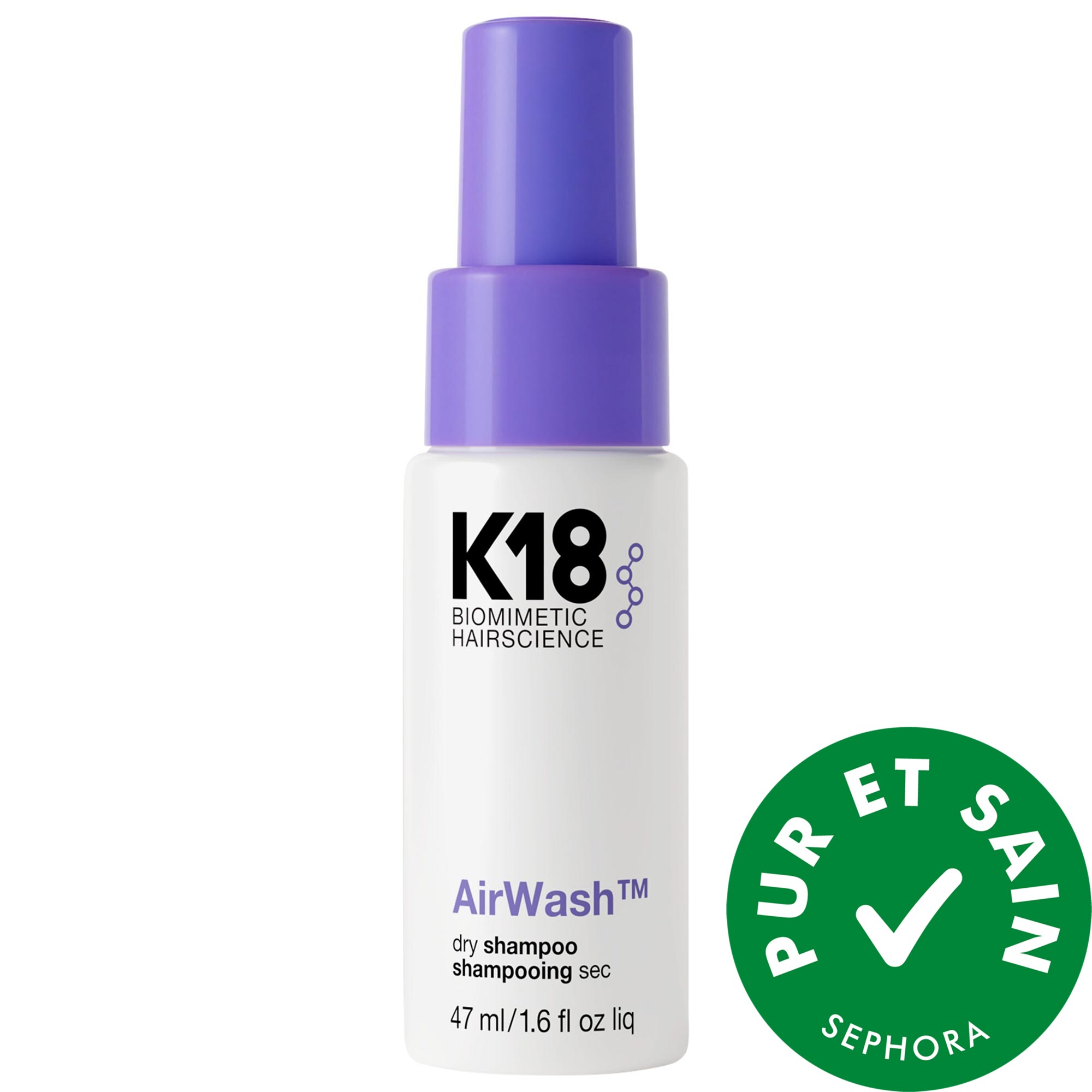 K18 Biomimetic Hairscience Mini shampooing sec AirWash™ 1.6 oz / 47 mL