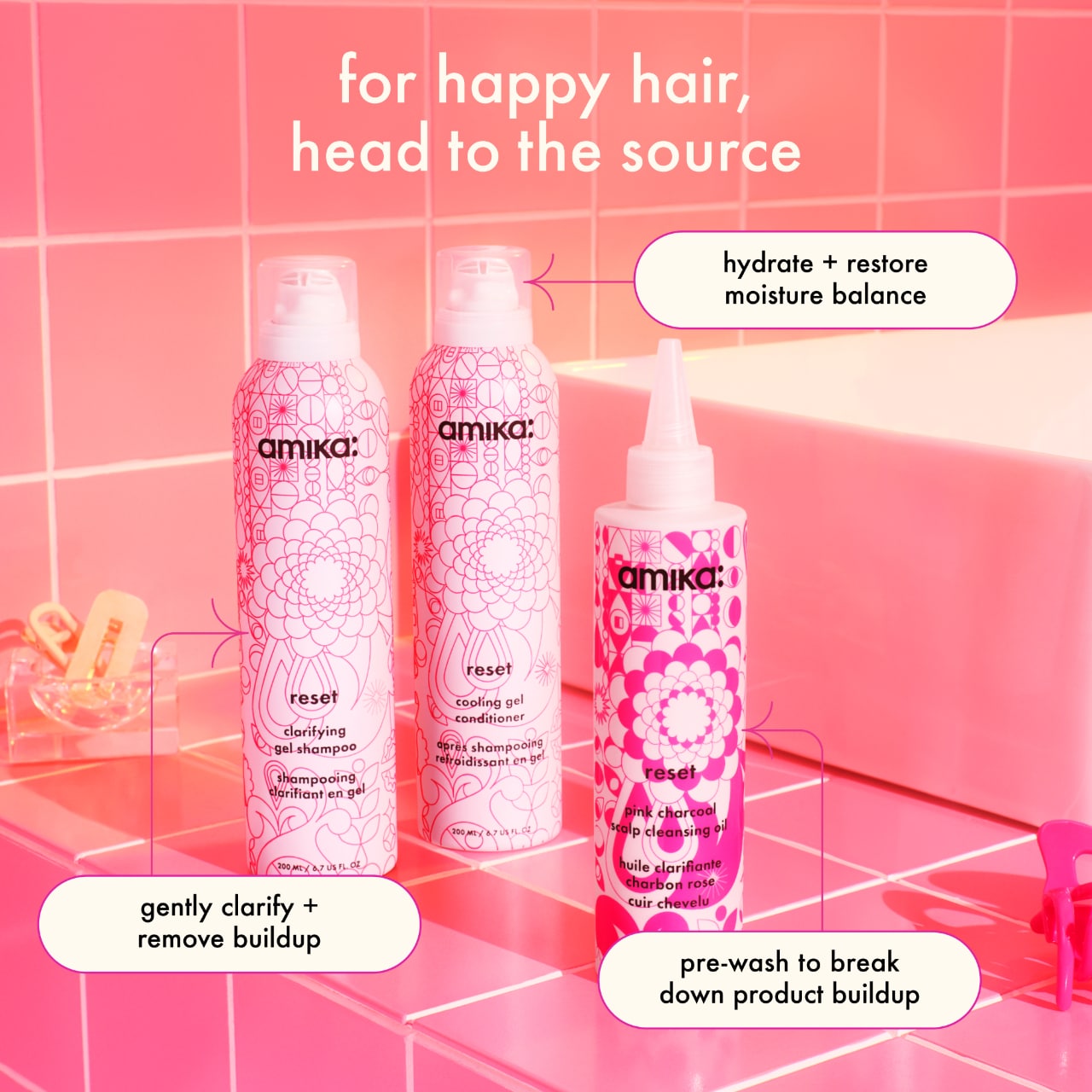 Reset Clarifying + Cleansing Gel Shampoo - amika | Sephora