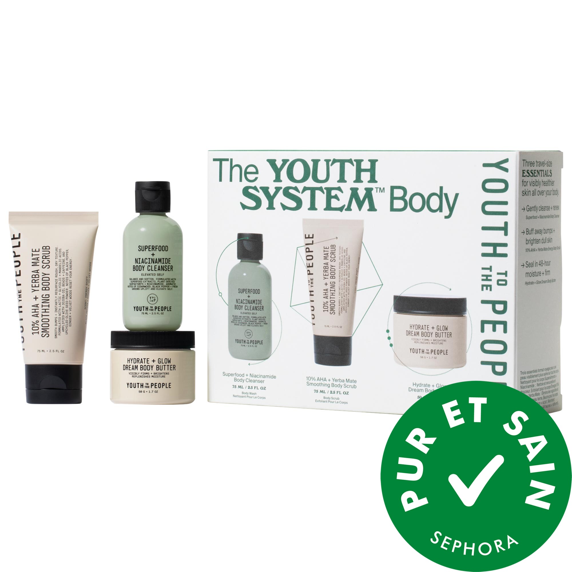 Youth To The People Trousse d'essai et de voyage de soins pour le corps The Youth System™