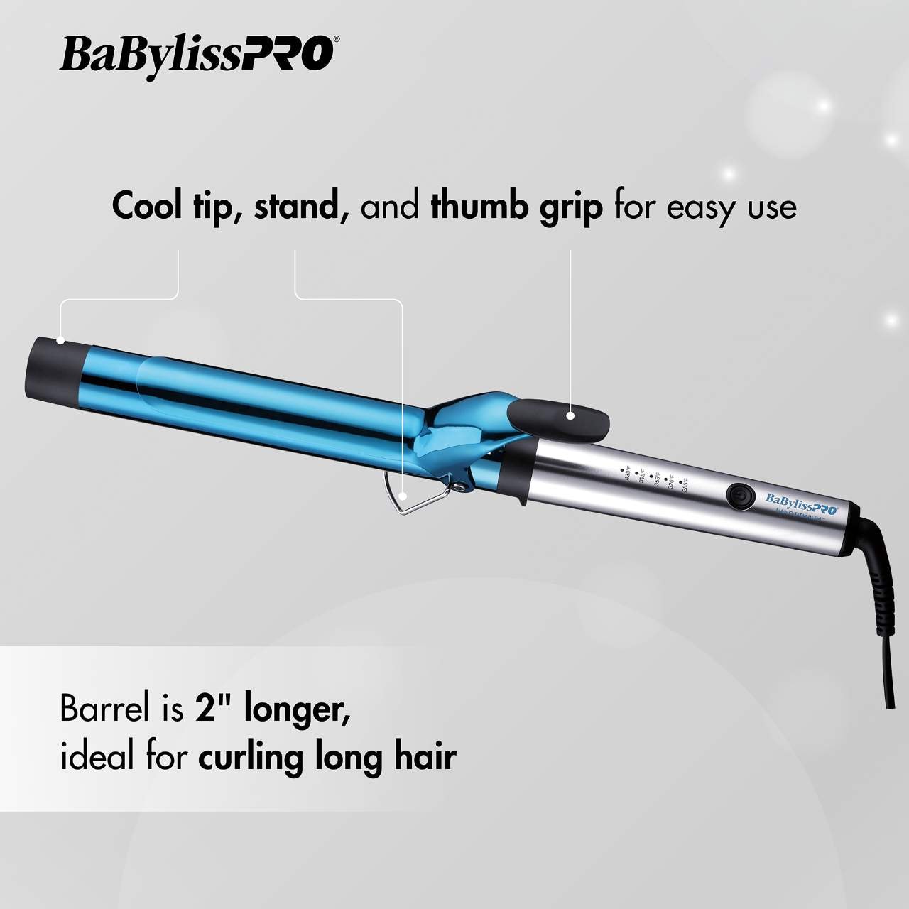 Плойка BaBylissPRO Nano Titanium 1 1/4" с удлинённым стержнем — фото 7