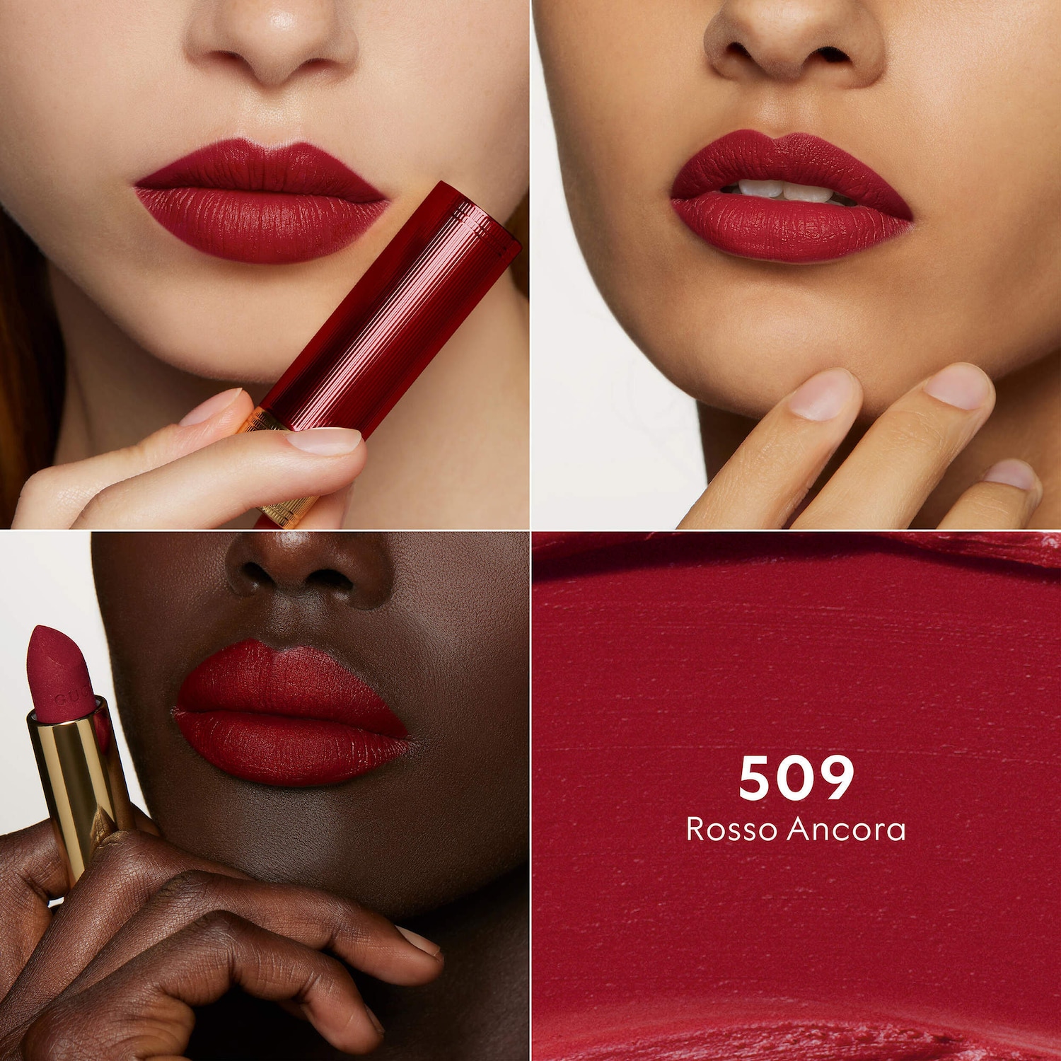 GUCCI ROUGE À LÈVRES MAT 3個セット 509 Gucci Rosso Ancora lipstick trio gift set in 509 Gucci Rosso