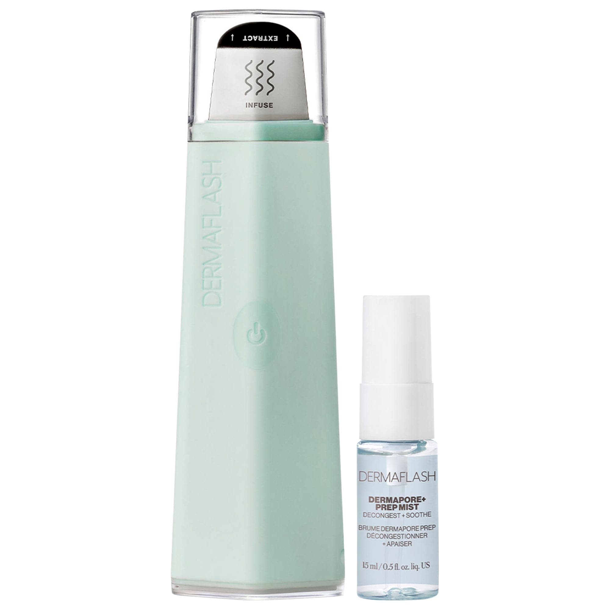 Dermaflash Dermapore+ Ultrasonic Pore Extractor + Skincare Infuser Seafoam