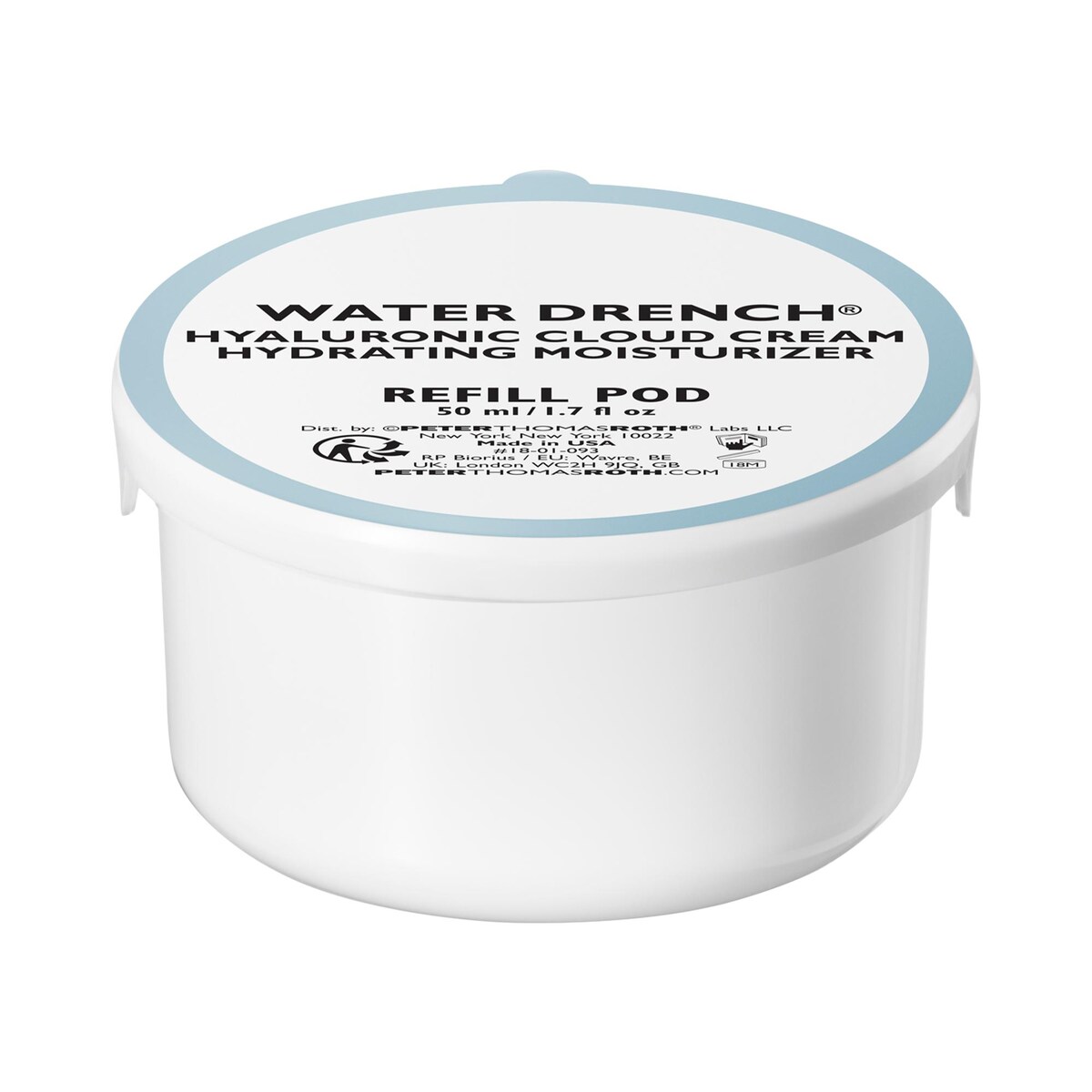 Peter Thomas Roth Water Drench Hyaluronic Acid Cloud Cream Hydrating Refillable Moisturizer for All Skin Types