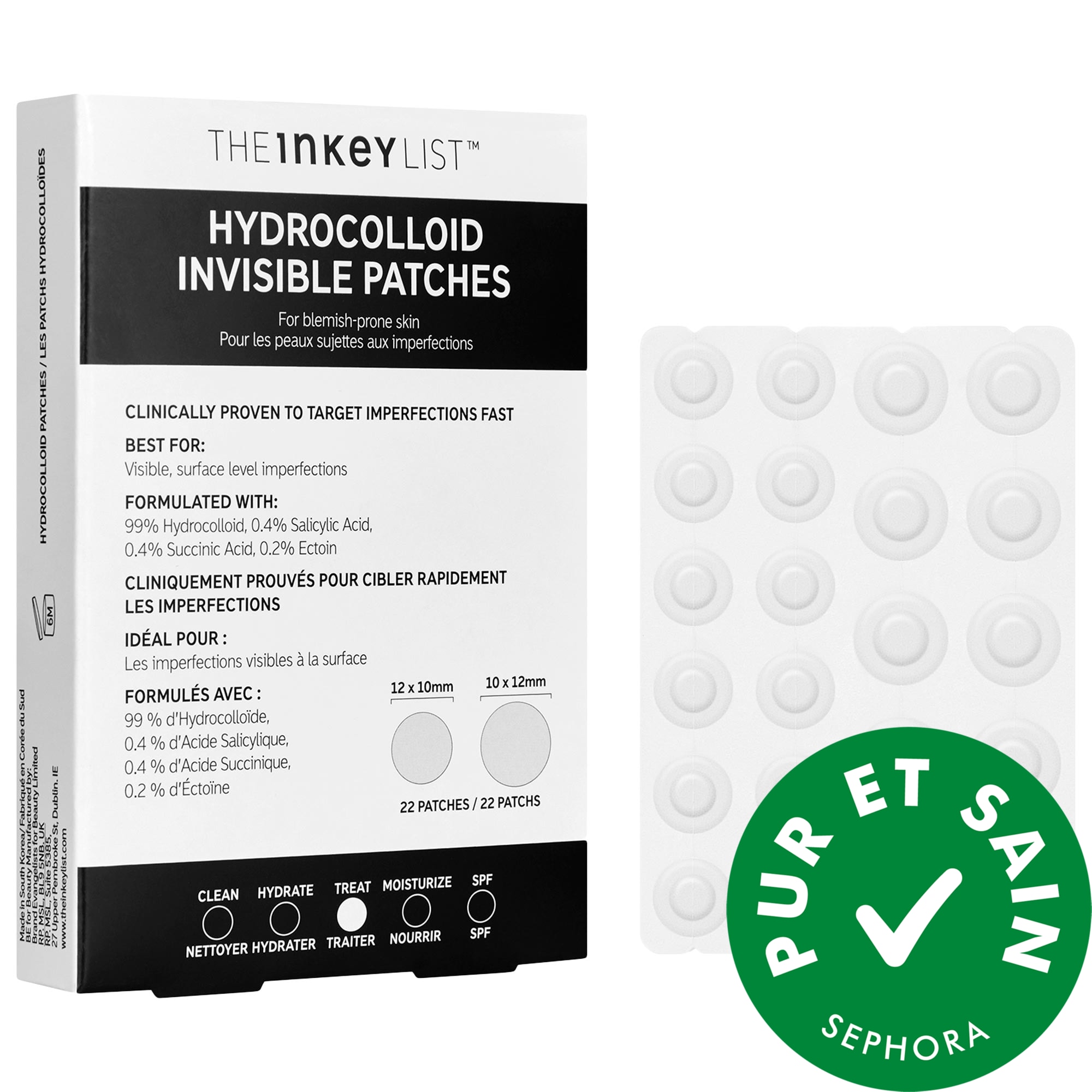 The INKEY List Timbres hydrocolloïdes invisibles 22 patches / pack