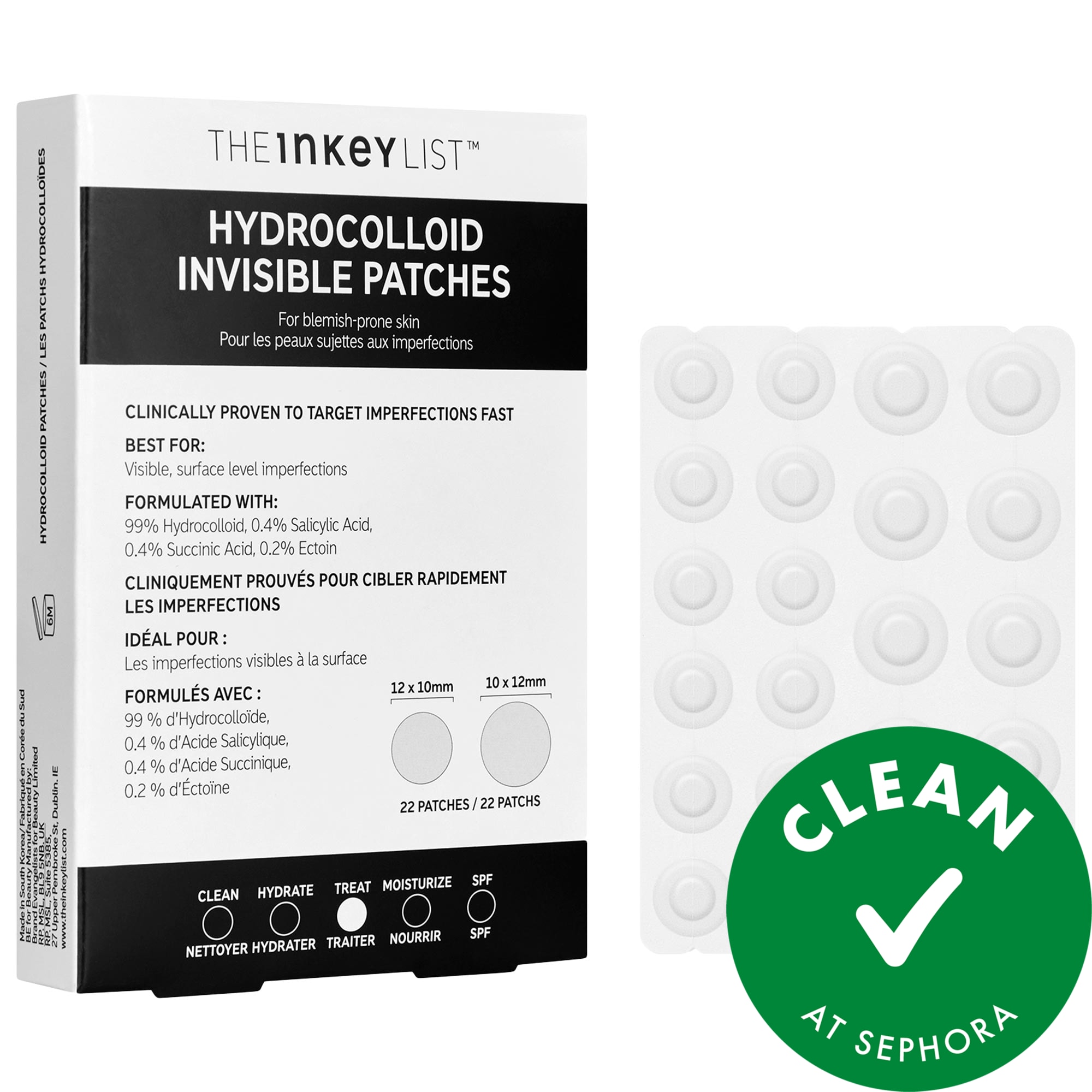 The INKEY List Hydrocolloid Invisible Patches 22 patches / pack