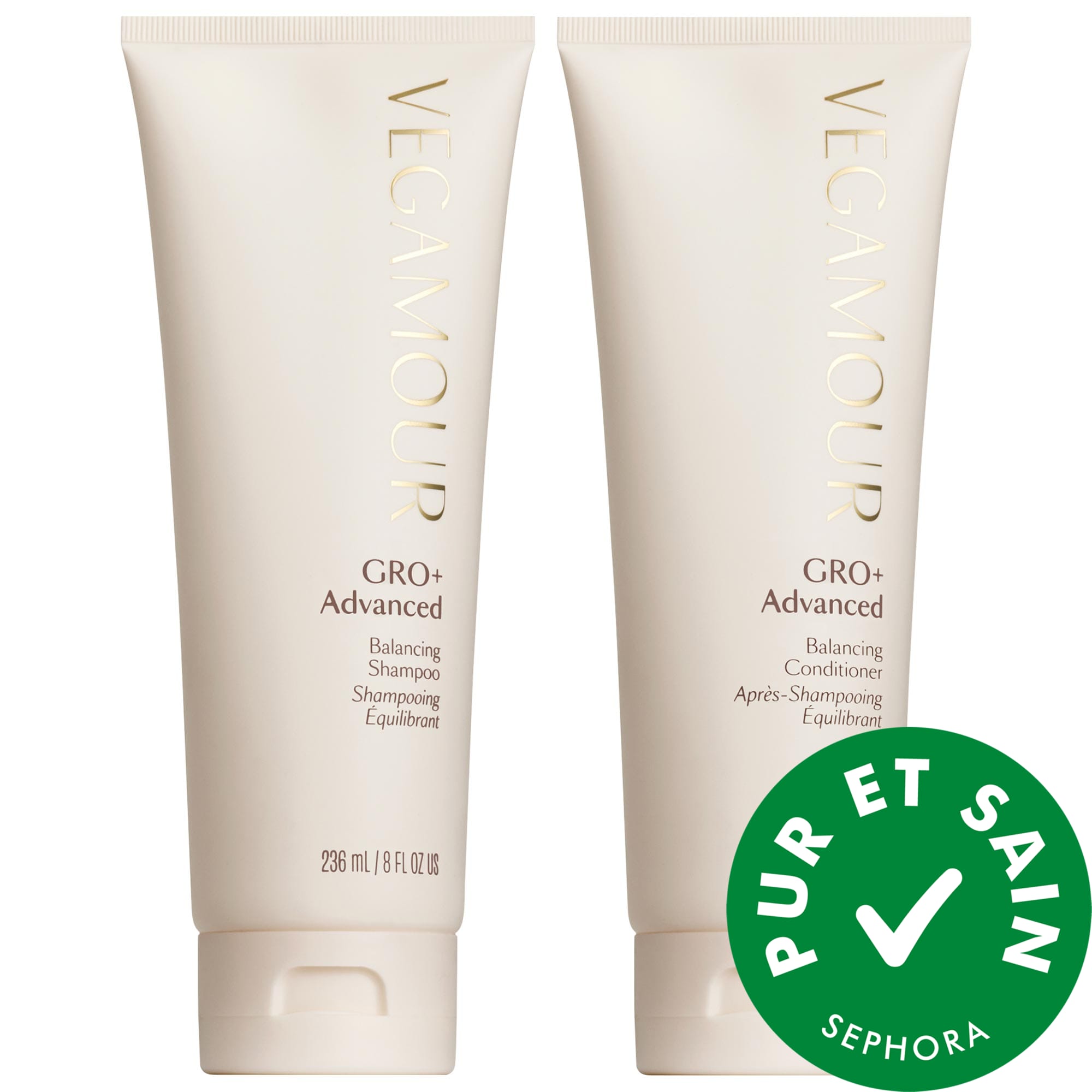 Vegamour GRO+ Advanced Balancing Shampoo and Conditioner Set for Severe Signs of Thinning