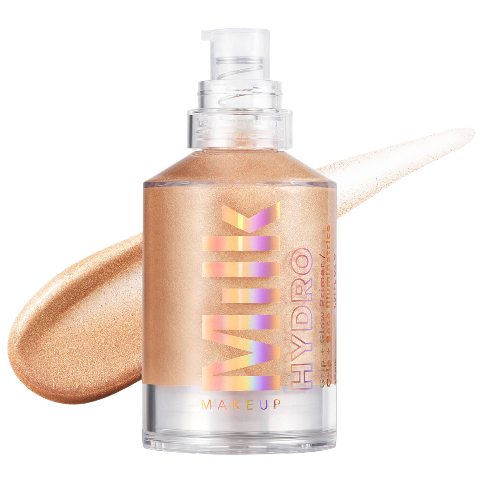 Milk Makeup Base illuminante Hydro Grip + Glow avec perles réfléchissant la lumière 1 oz / 30 mL