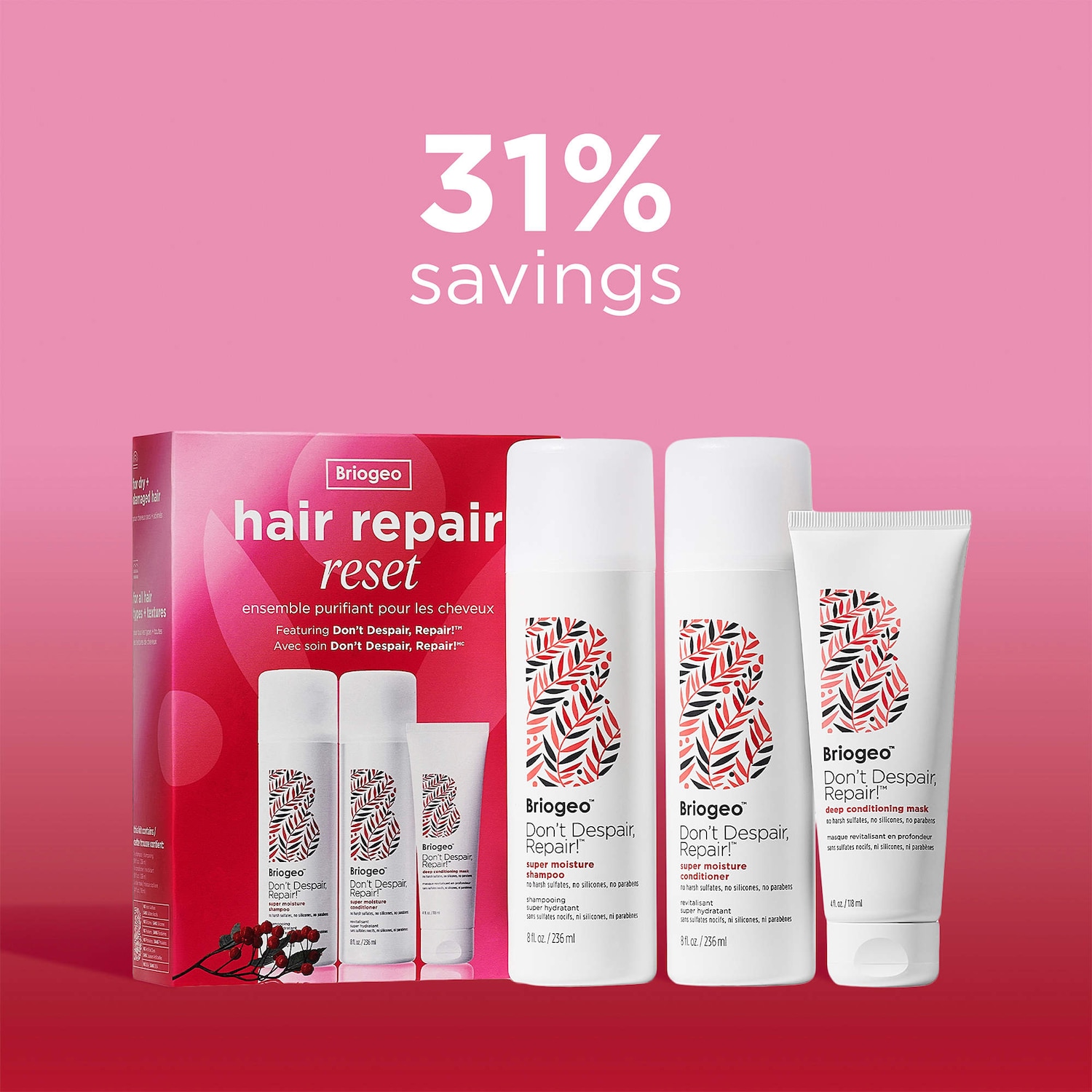 Don't Despair, Repair! Shampoo, Conditioner and Conditioning Mask