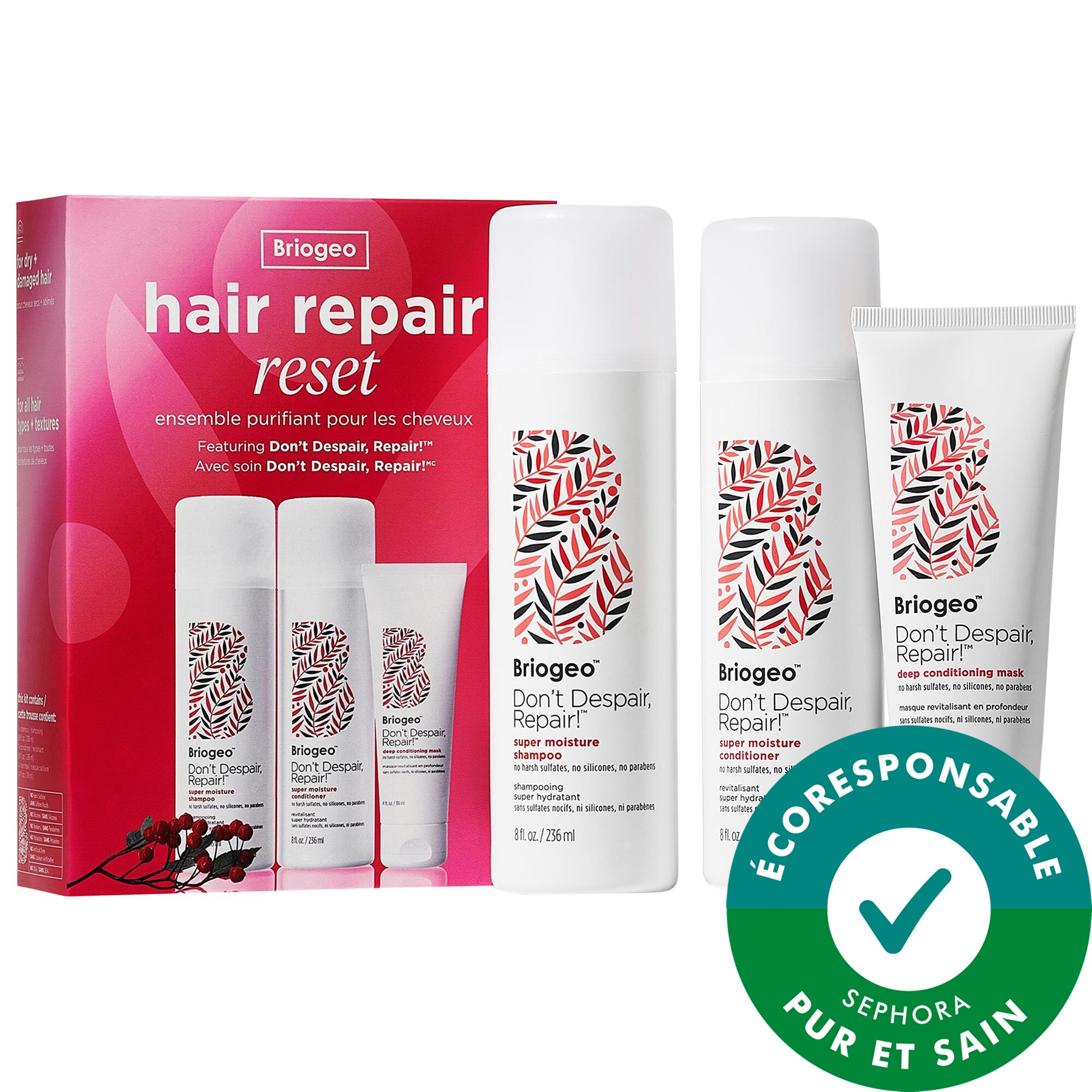 Briogeo Don't Despair, Repair!™ Ensemble-avantage de shampooing, revitalisant et masque revitalisant