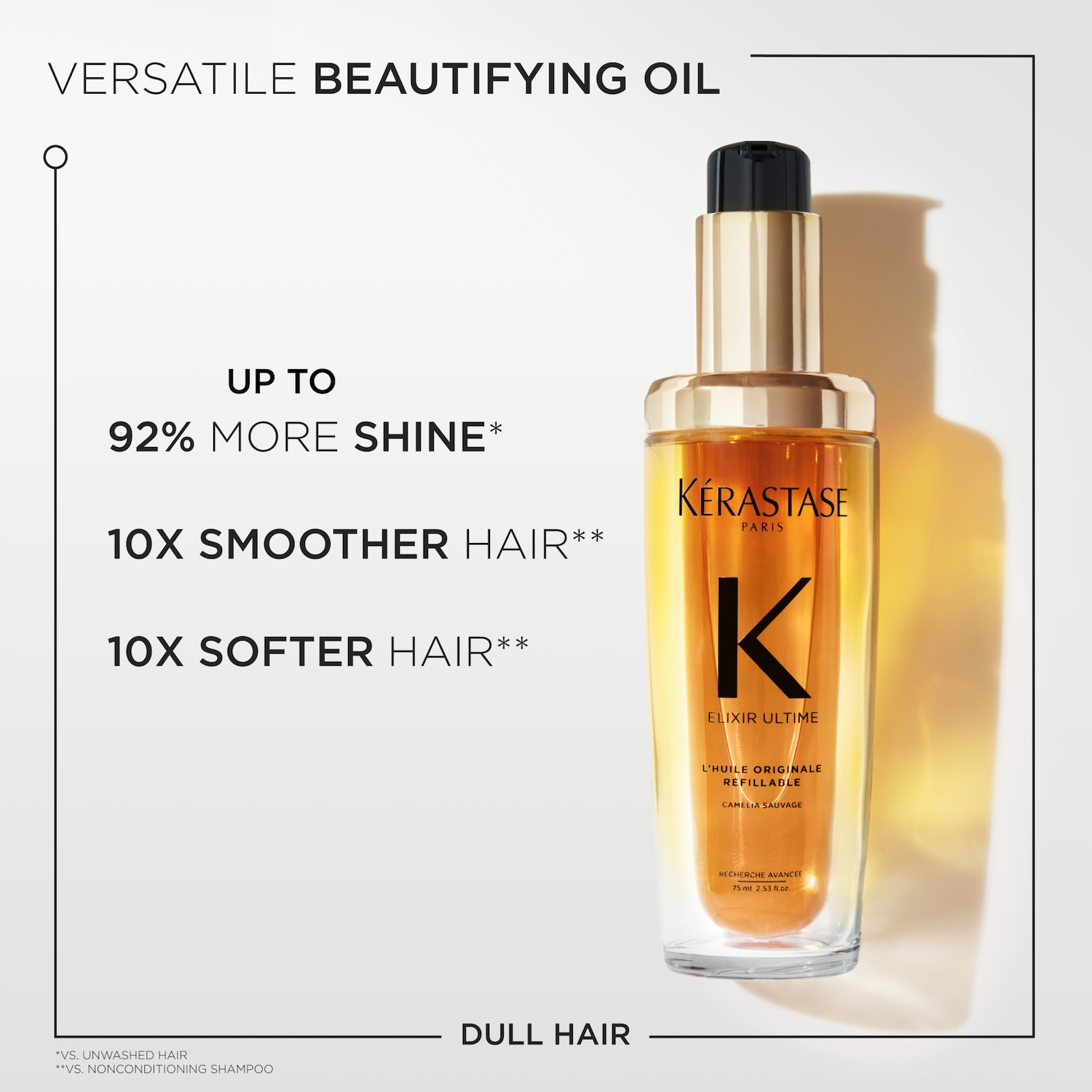 Elixir Ultime Refillable Hydrating Hair Oil for Shine - Ké