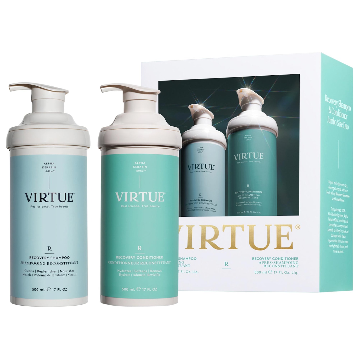 Подарочный набор Virtue Hydrating Recovery: шампунь и кондиционер для сухих волос — фото 1