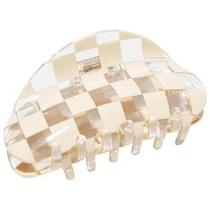 Chunks Medium Checker Hair Claw Clip in Clear INTERNATIONAL SHIPPING