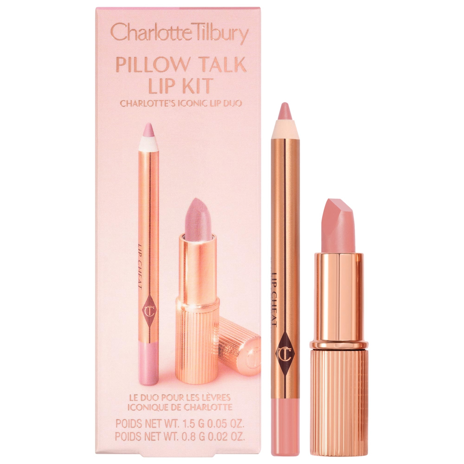 Charlotte Tilbury Mini Pillow Talk Lipstick & Liner Set in Pillow Talk Fair