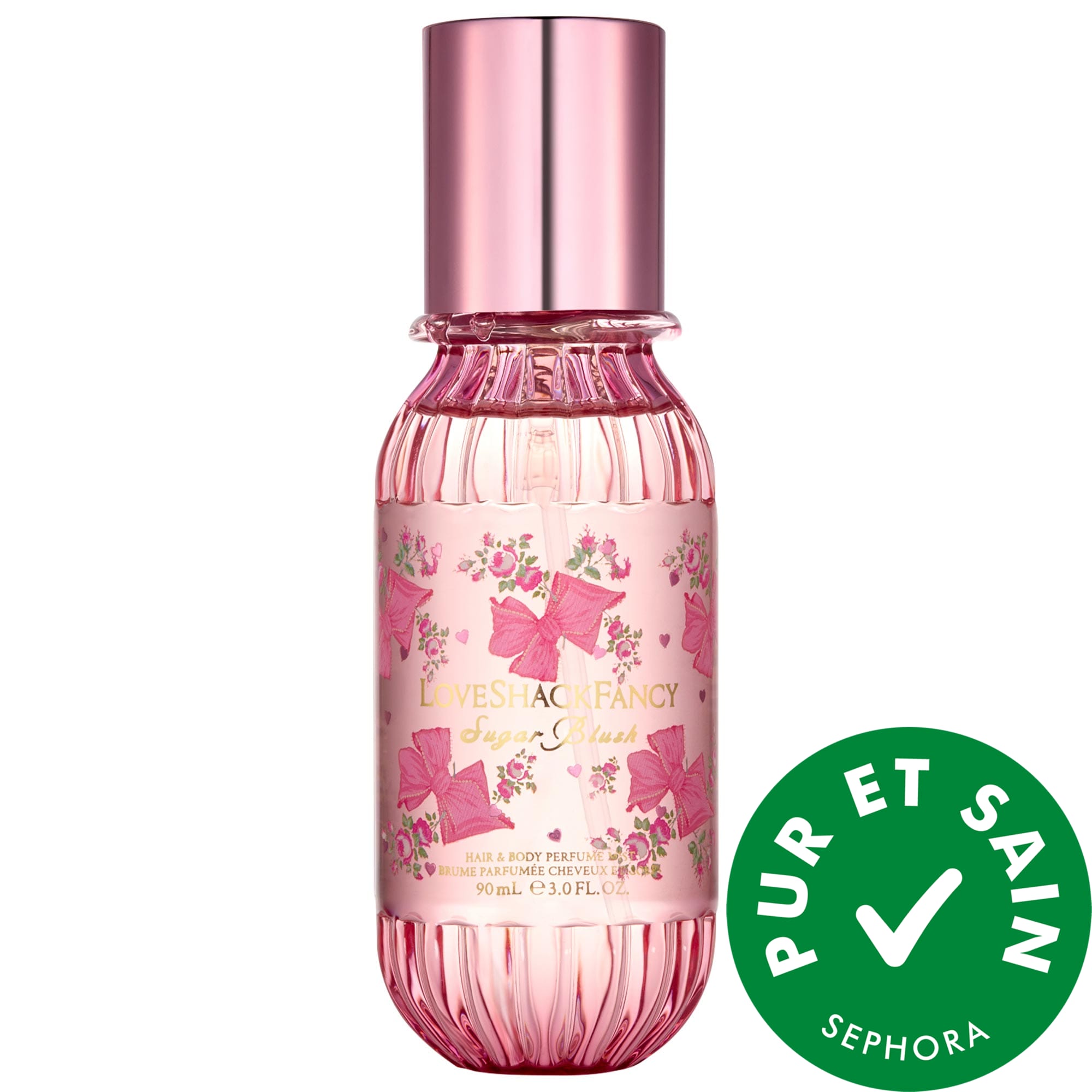 LoveShackFancy Minibrume pour cheveux et corps Sugar Blush avec vanille et fruit de la passion 3 oz / 90 mL