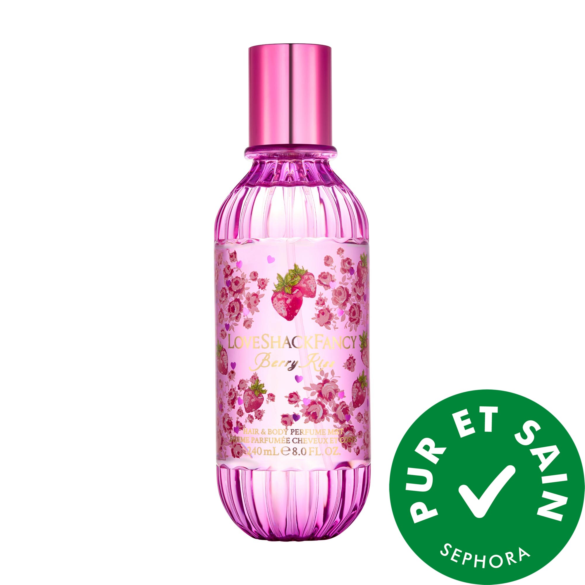 LoveShackFancy Brume parfumée avec guimauve pour le corps et les cheveux Berry Kiss 8 oz / 240 ml Corps Vaporisateur