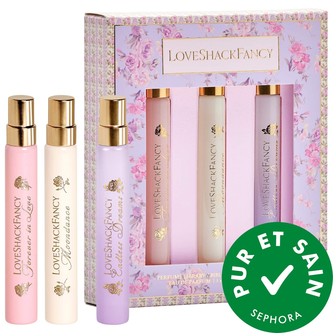LoveShackFancy Ensemble-cadeau Perfume Library en vaporisateur de voyage