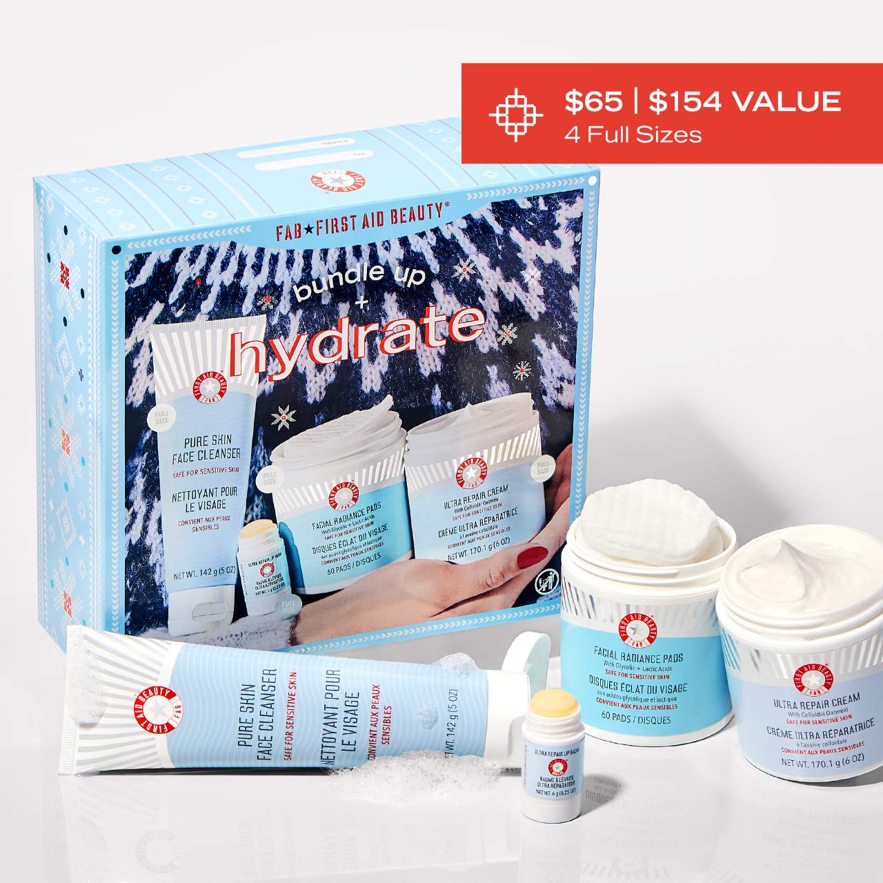 Bundle Up + Hydrate Holiday Gift Set - Full Face Skincare Routine