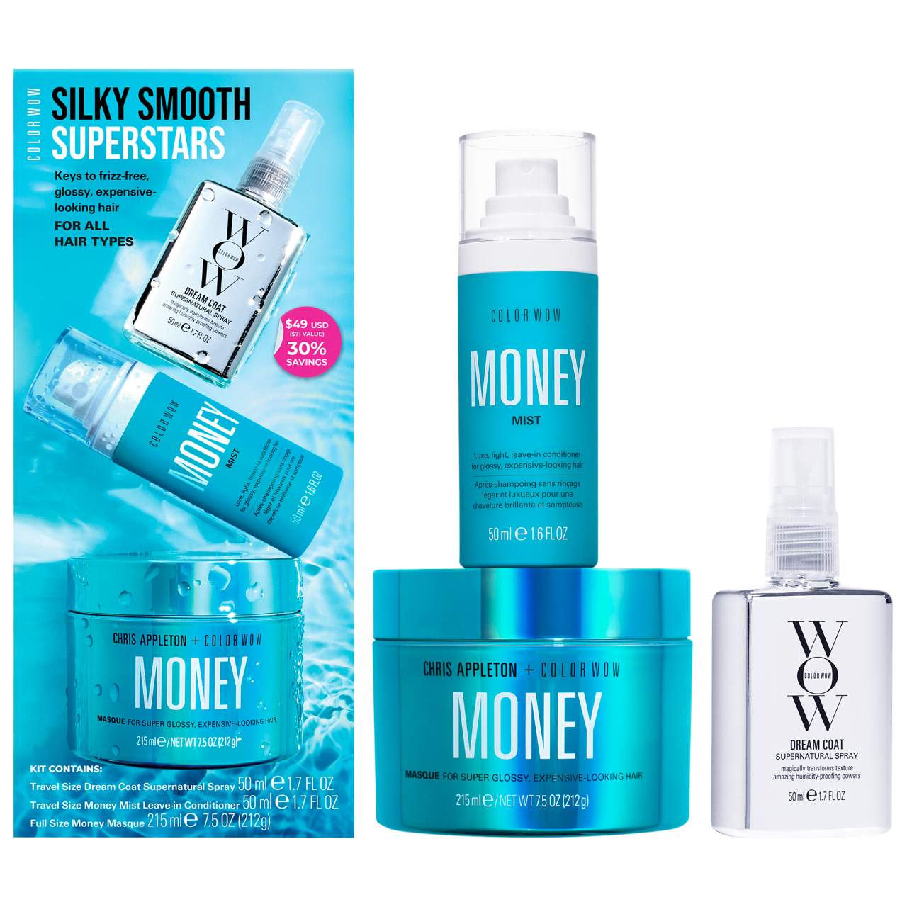 美品 COLOR WOWヘアースタイリング2個セット COLOR WOW - Brandclub - Silky Smooth Superstars Hair Value Set