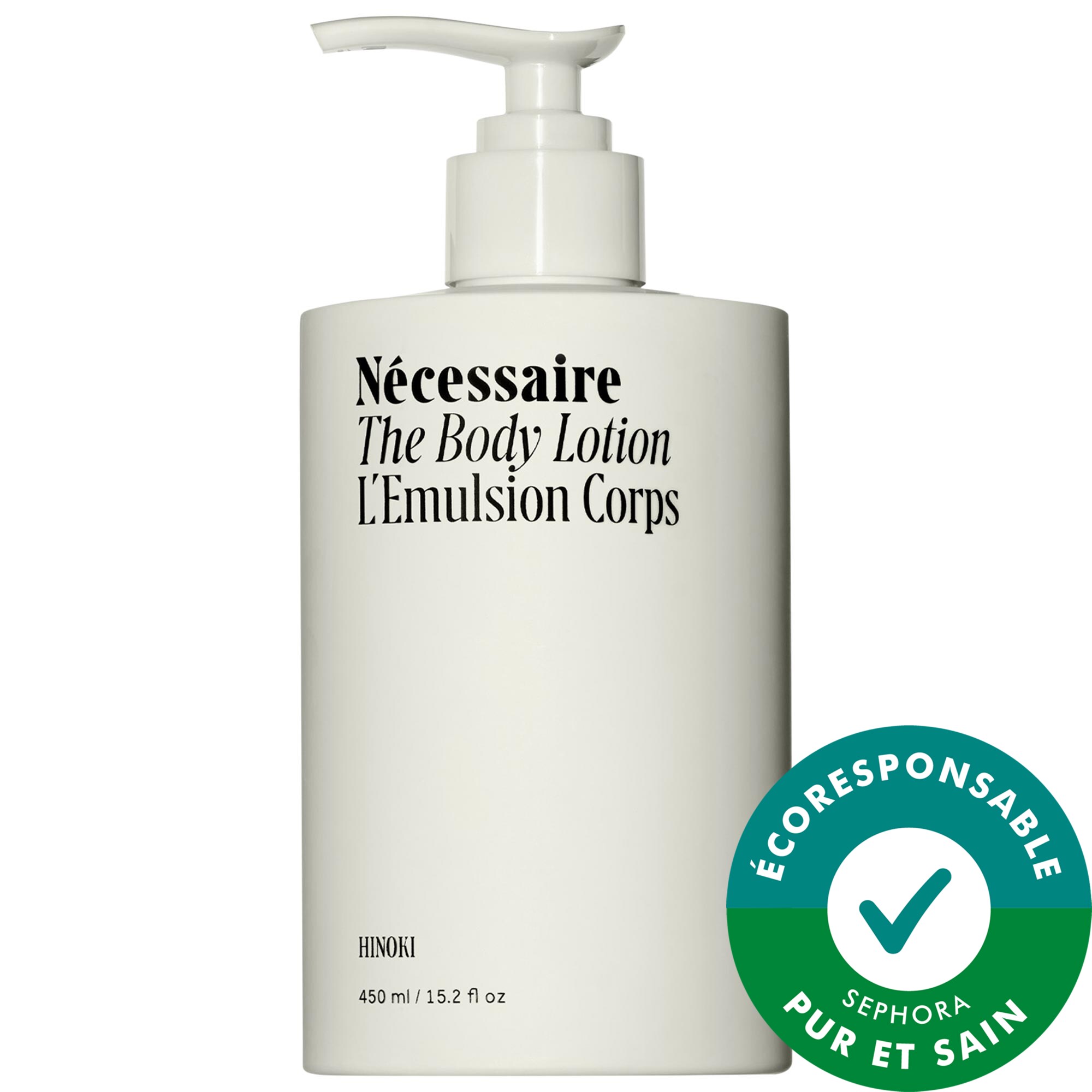 Nécessaire La lotion pour le corps Hinoki, Lotion raffermissante avec cinq peptides et 2,5 % niacinamide 15.2 oz / 450 ml