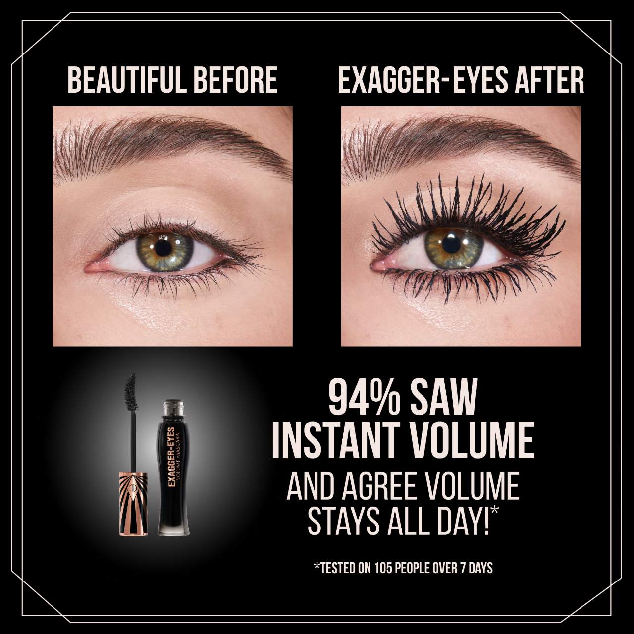 Мини-версия туши для объёма и подкручивания ресниц Charlotte Tilbury Exagger-eyes — фото 2