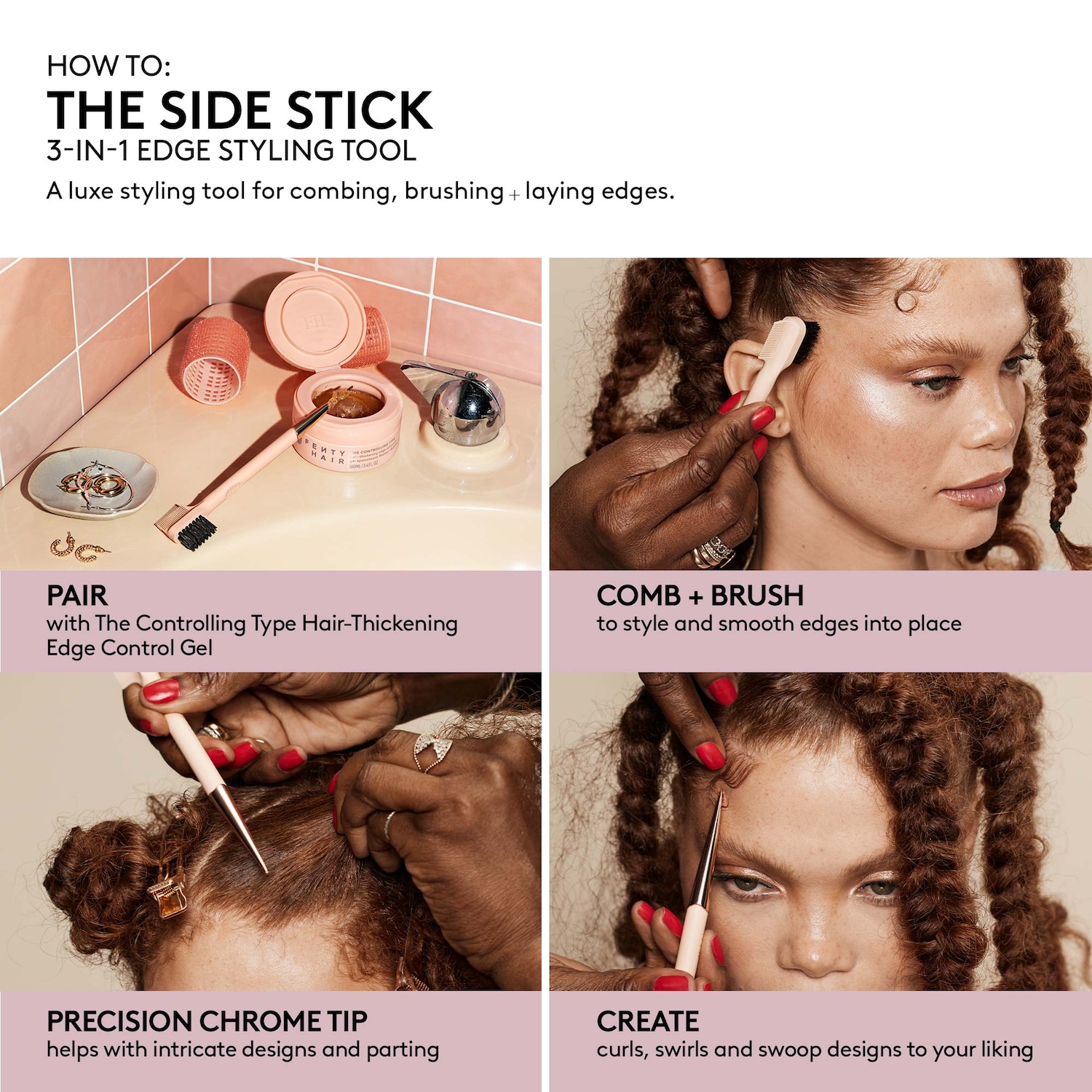 Инструмент 3 в 1 для укладки волос у линии роста Fenty Beauty by Rihanna The Sidestick — фото 2